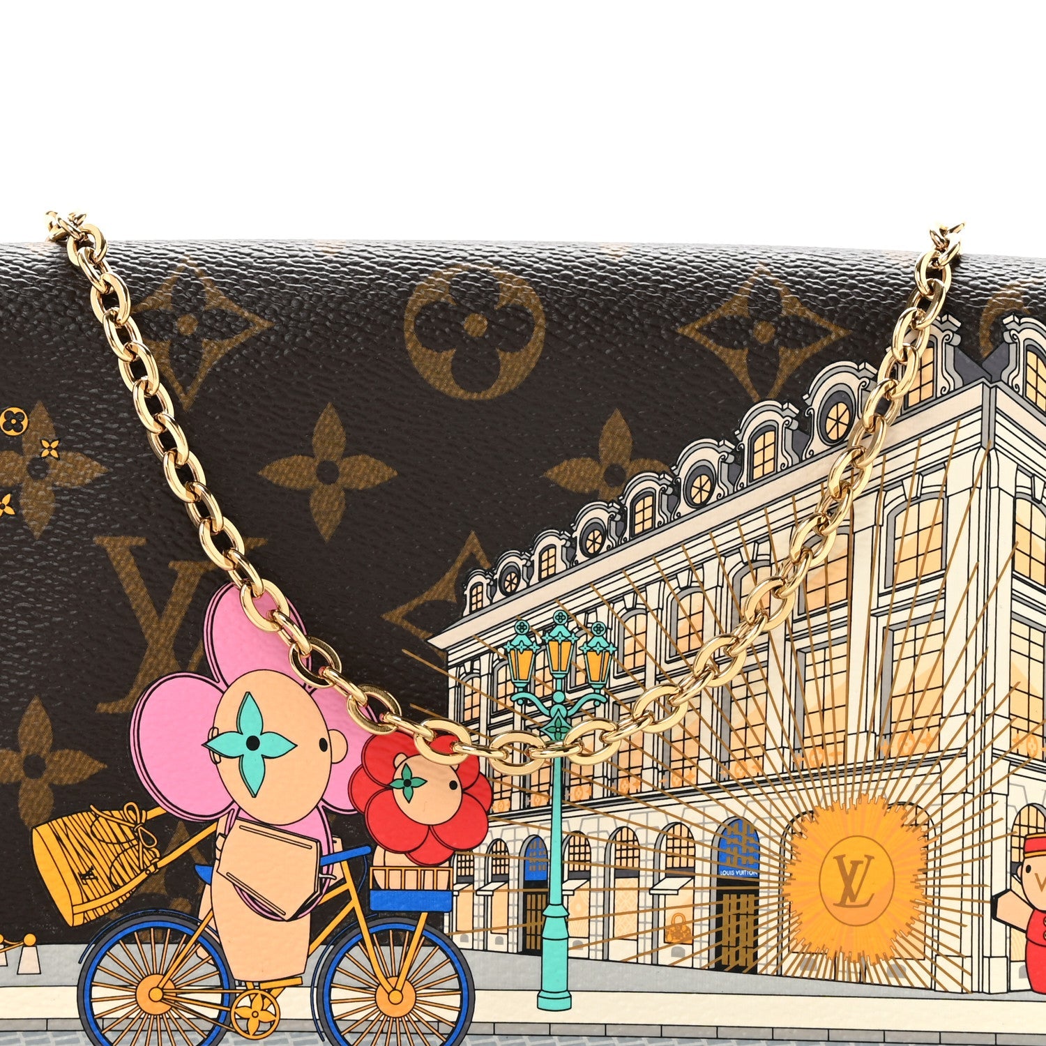 Monogram 2022 Christmas Animation Paris Pochette Felicie Chain Wallet Pink