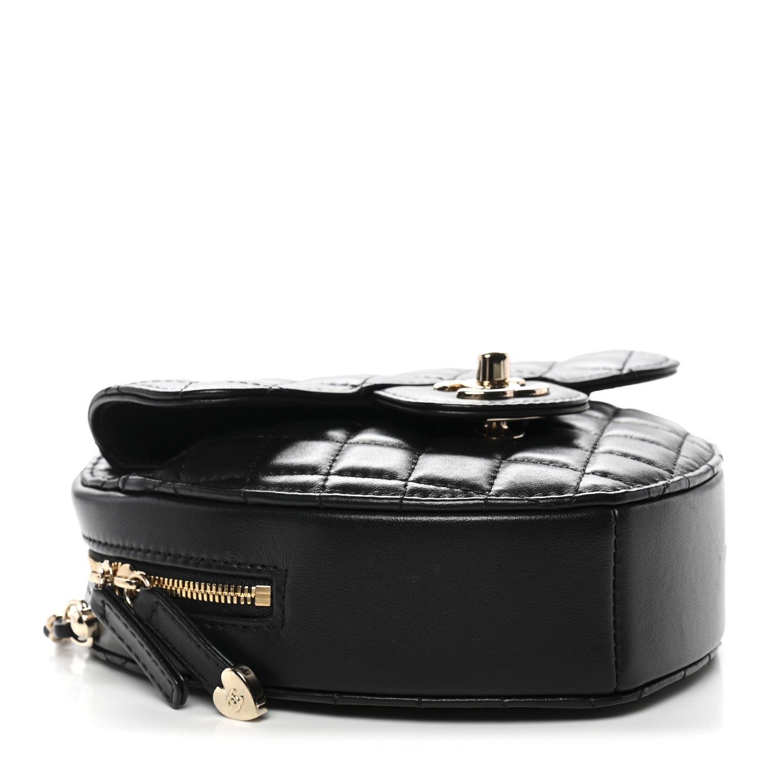 Lambskin Quilted CC In Love Heart Bag Black