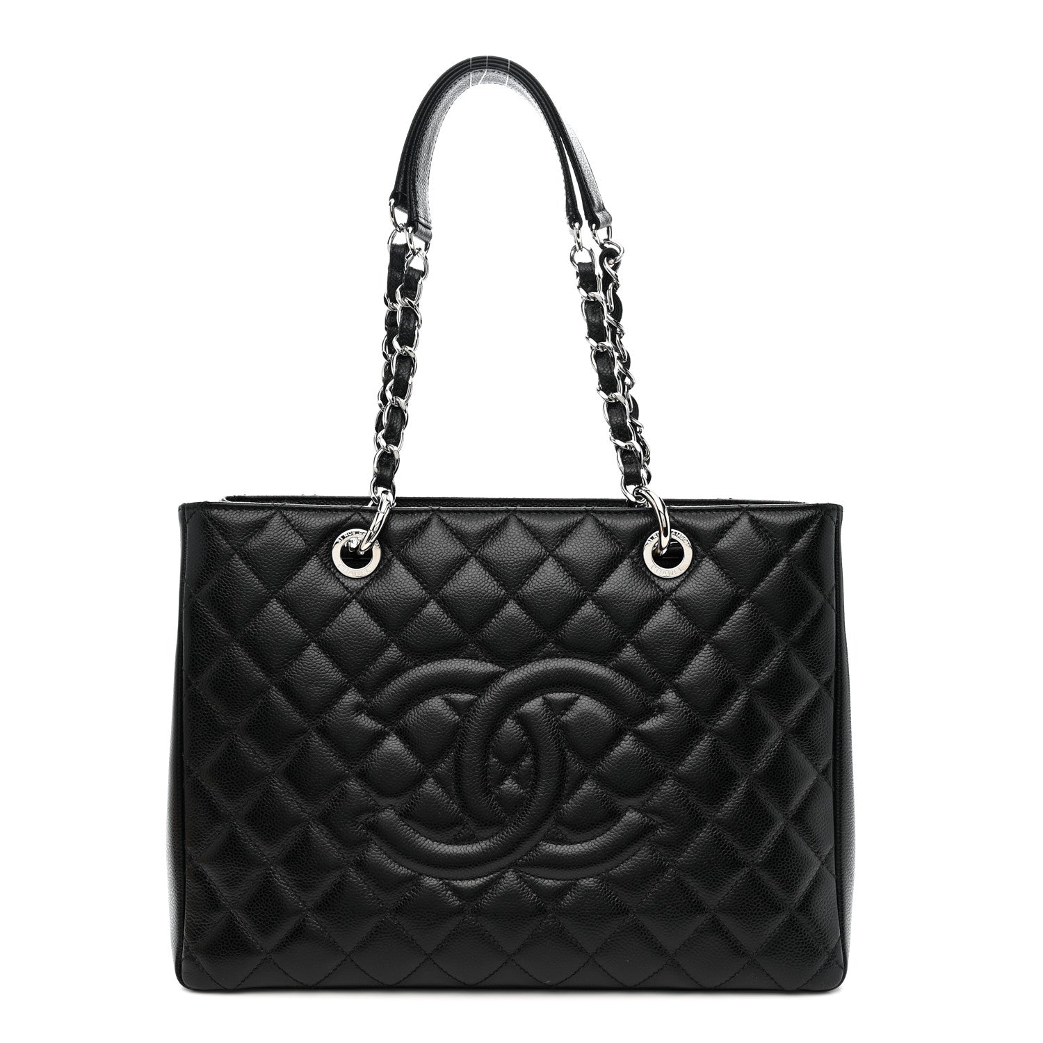 Caviar Quilted Grand Shopping Tote GST Black