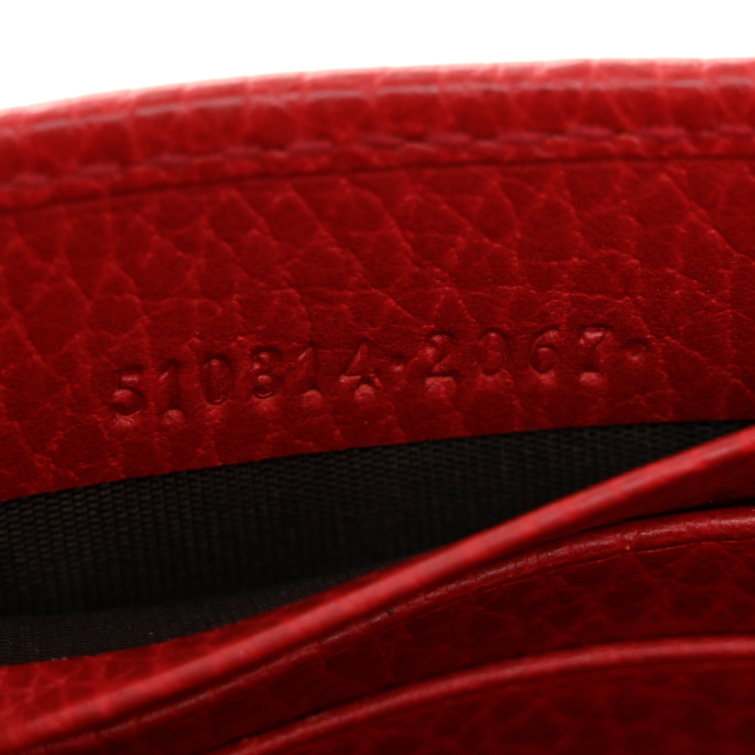 Dollar Calfskin Interlocking G Chain Wallet Red