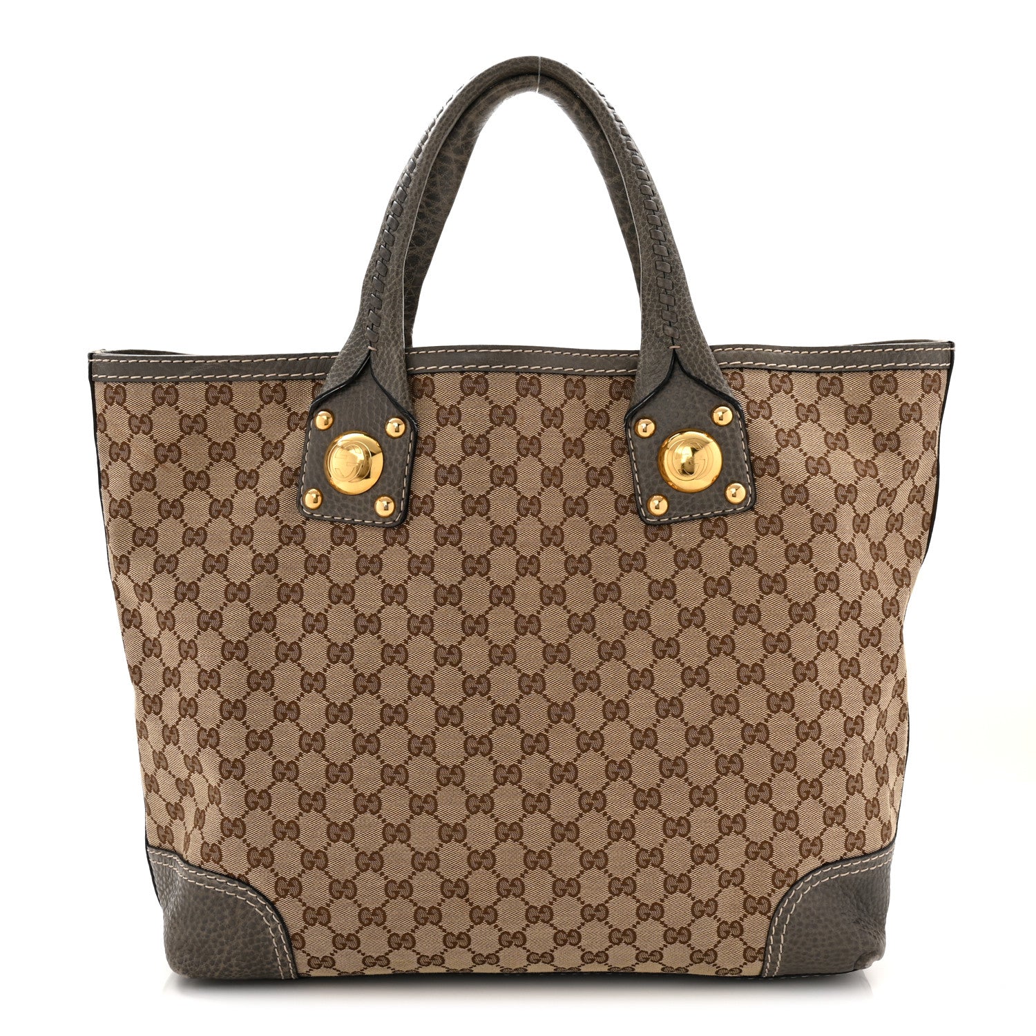 Monogram Large Sunset Tote  Brown Grey