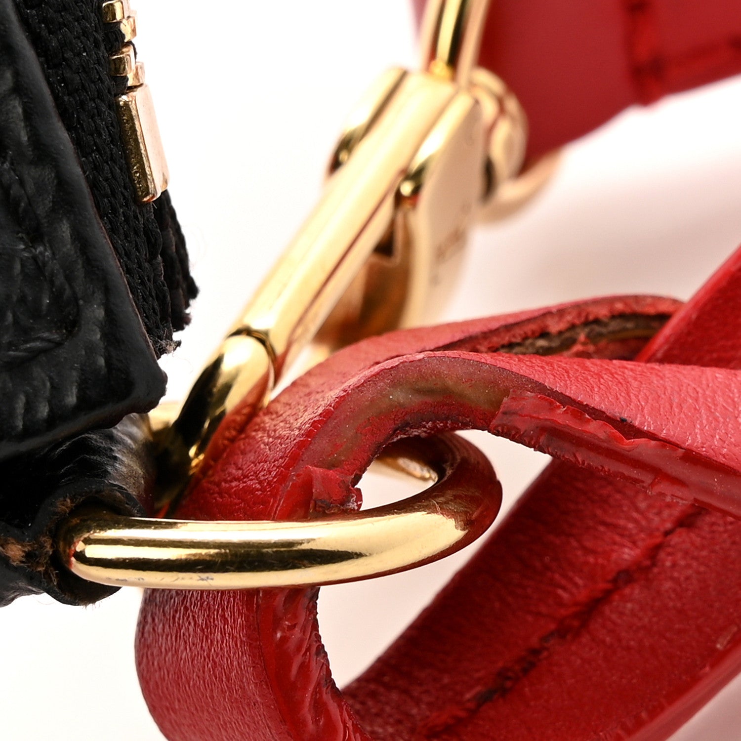 X UF Tufted Monogram Pochette Accessories Black Red