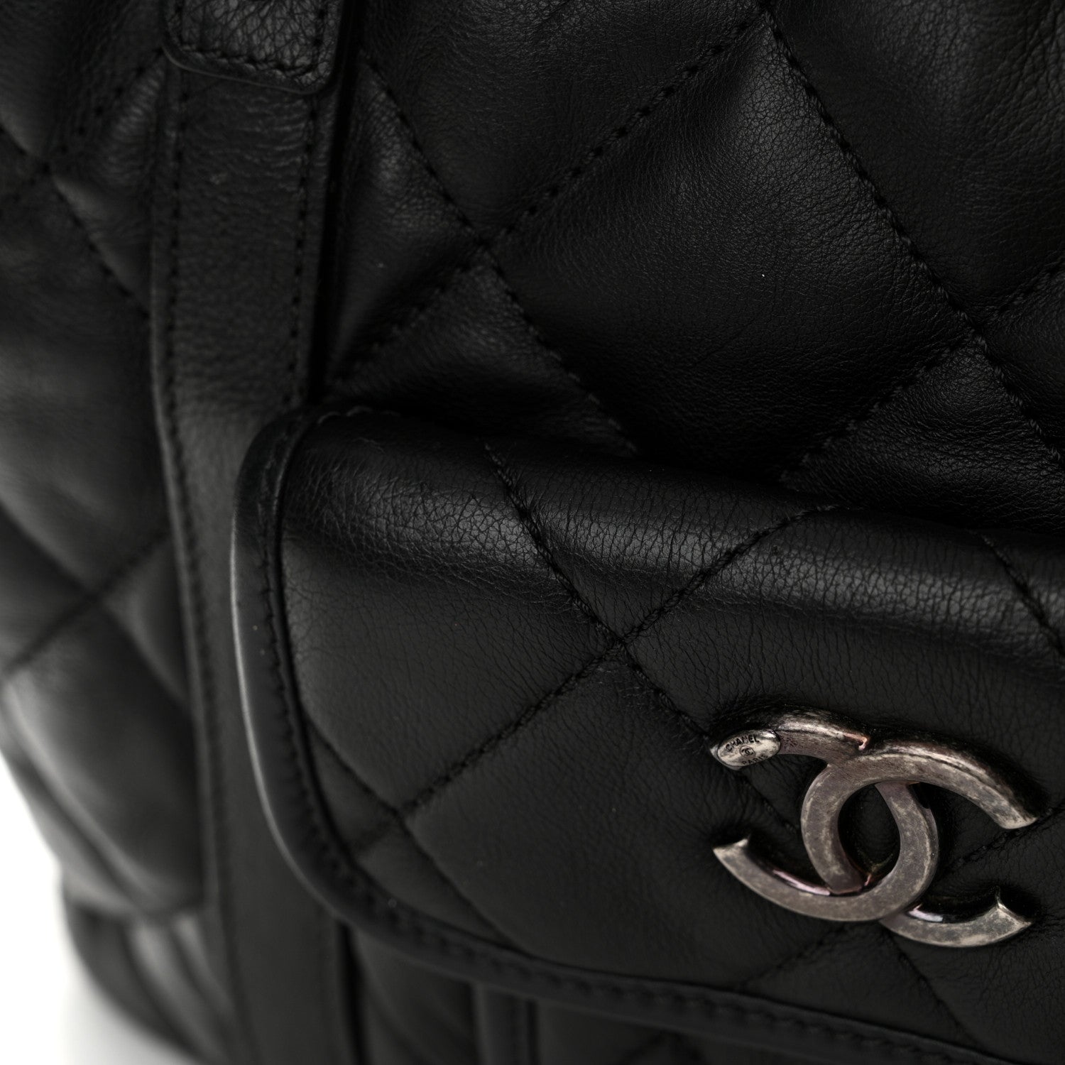 Calfskin Quilted Small Casual Riviera Tote Black