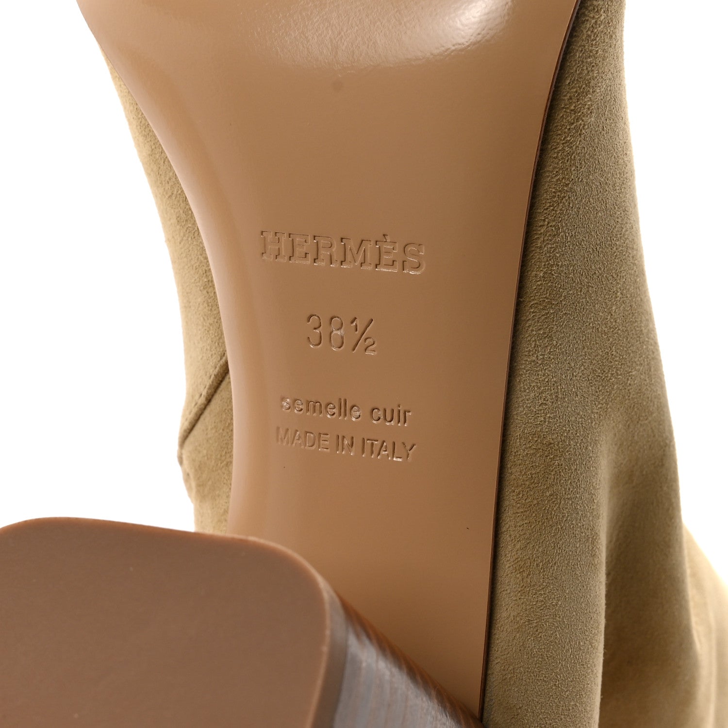 Suede Goatskin Licol 70 Ankle Boots 38.5 Beige Lin