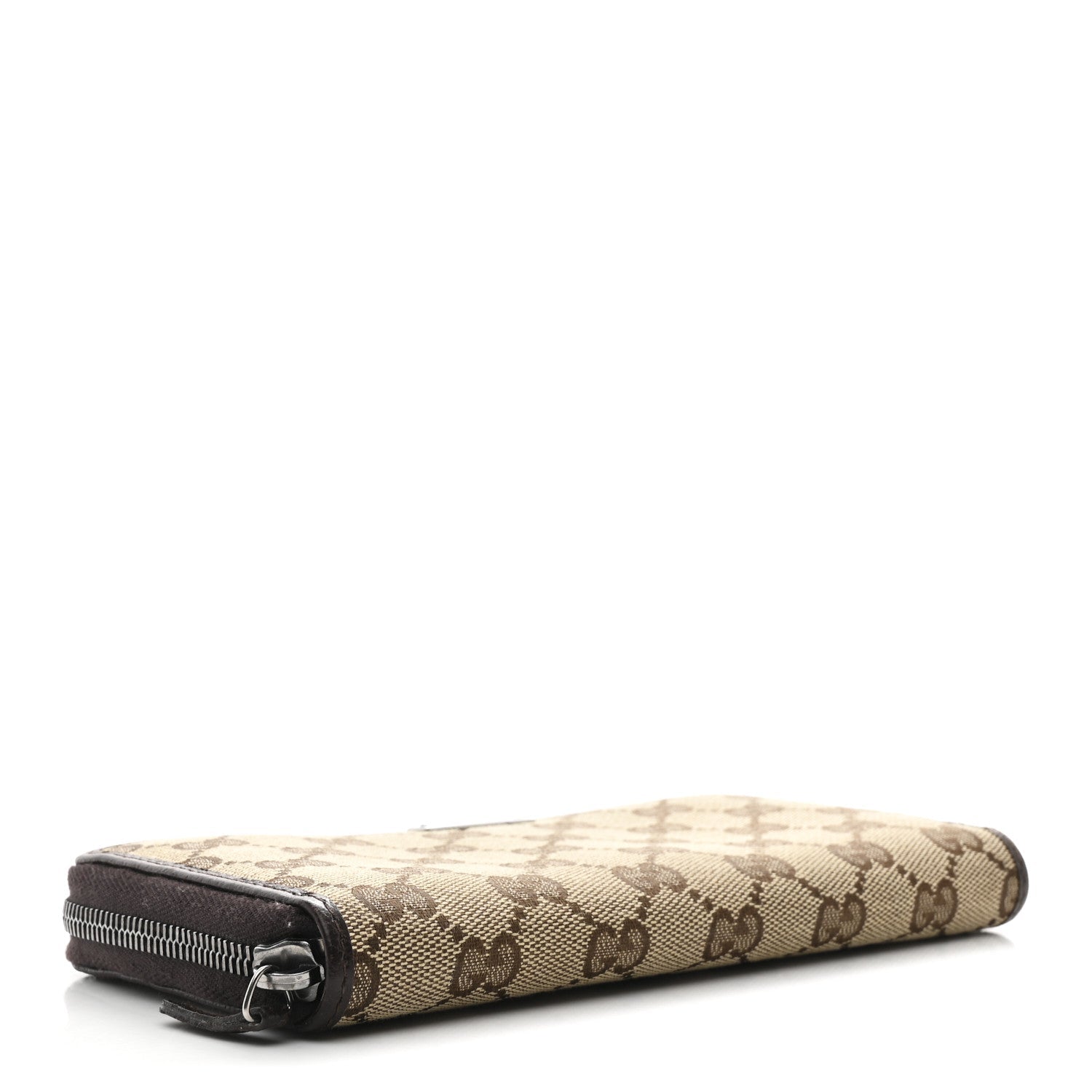 Monogram Metal Bar Zip Around Wallet Dark Brown