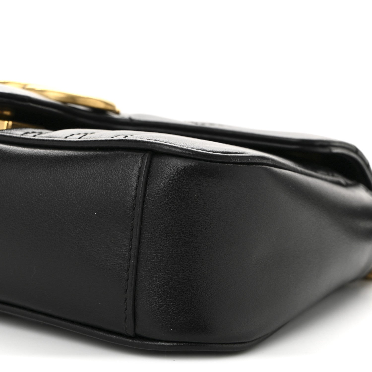 Calfskin Matelasse Small GG Marmont Shoulder Bag Black