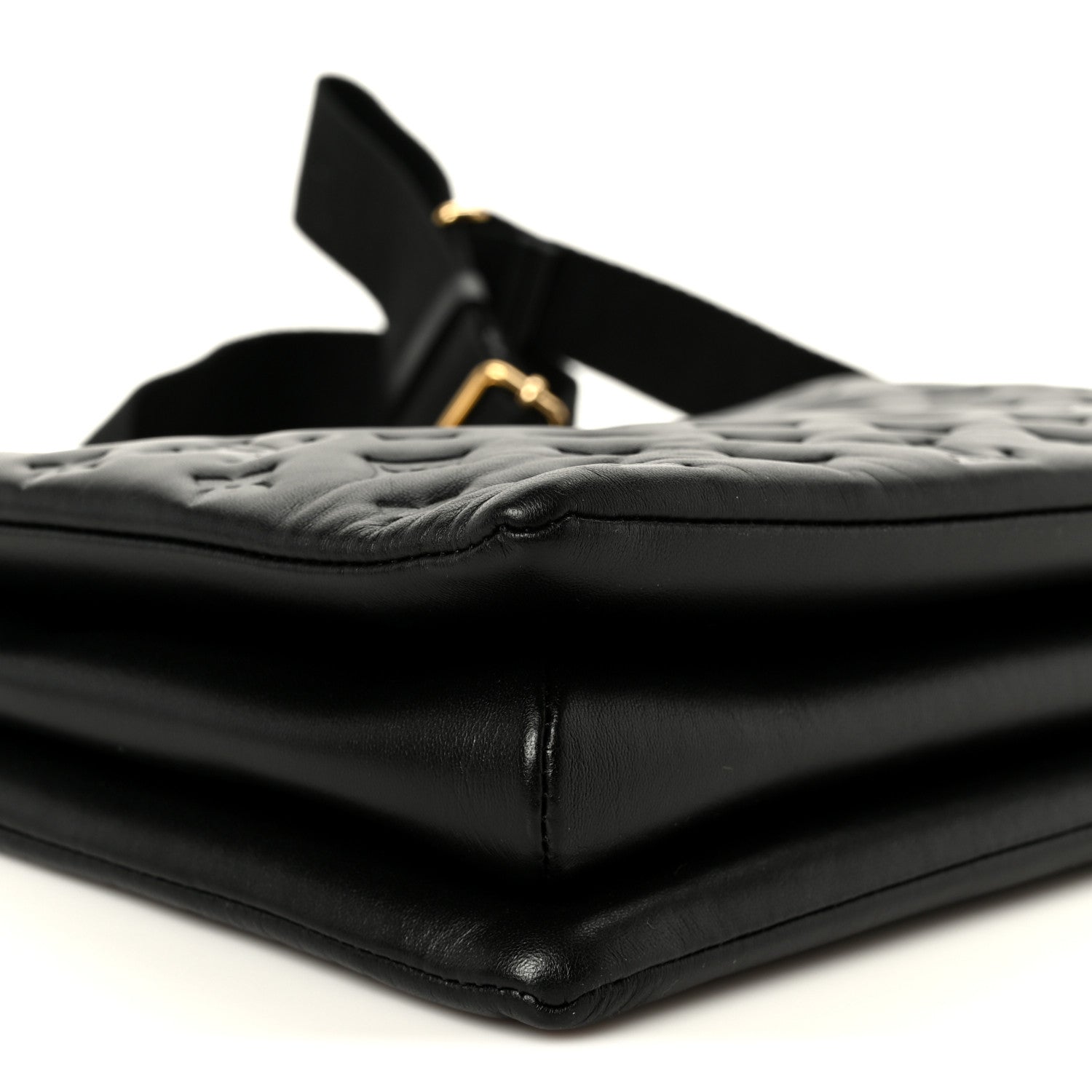 Lambskin Embossed Monogram Coussin MM Black