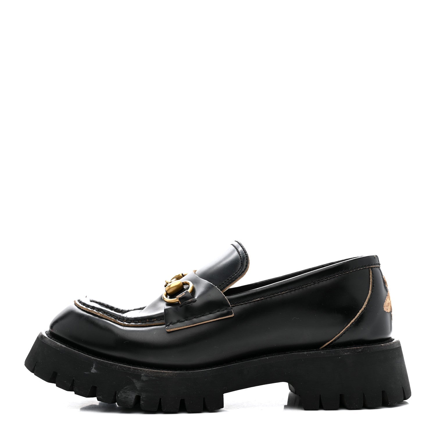 Cordovan Lux Womens Harald Horsebit 25mm Platform Loafers 38.5 Black