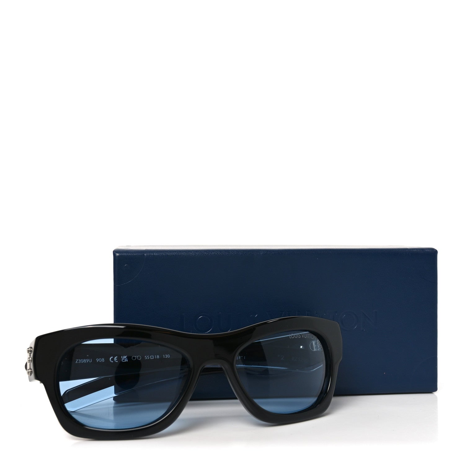Acetate Frog Round Square Sunglasses Z3089U Black Blue