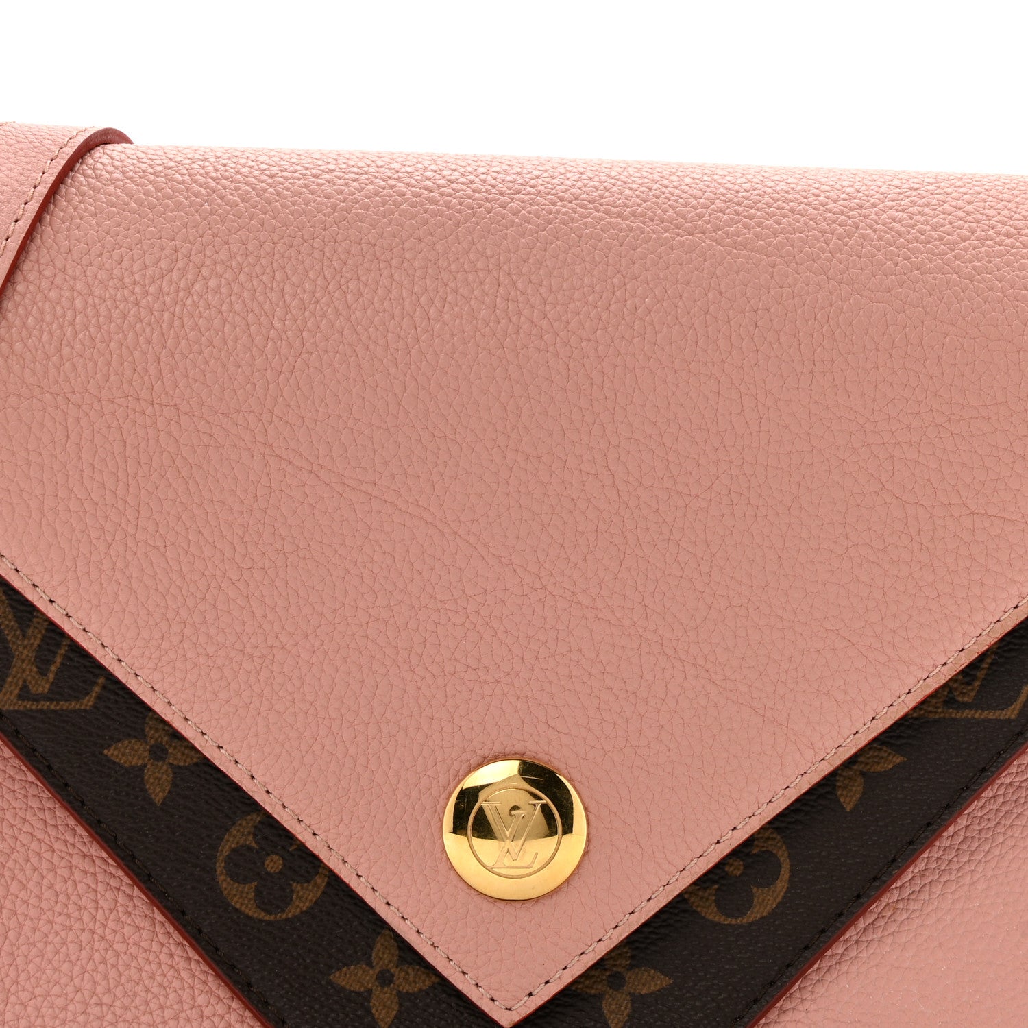 Grained Calfskin Monogram Double V Rose Poudre