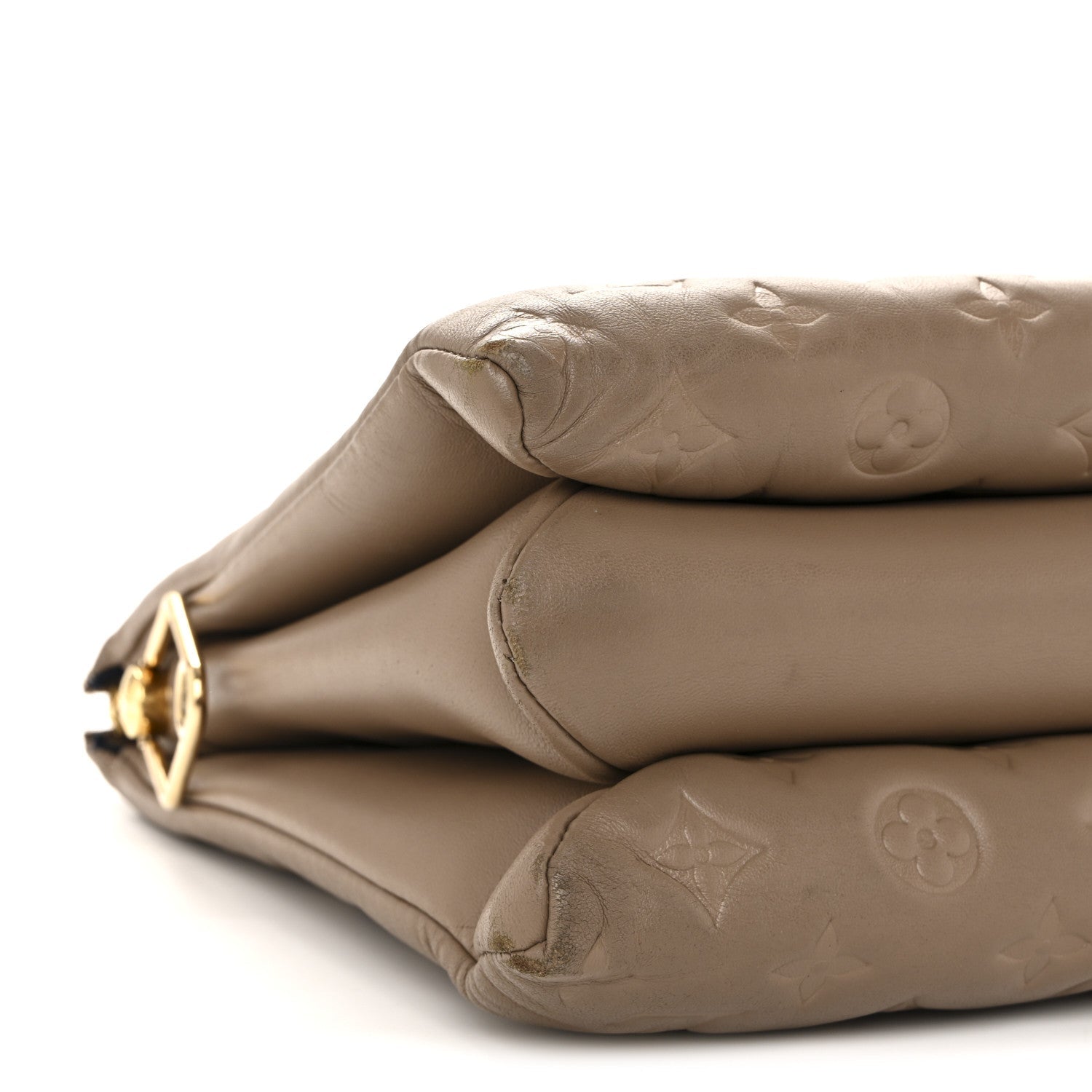 Lambskin Embossed Monogram Coussin MM Taupe