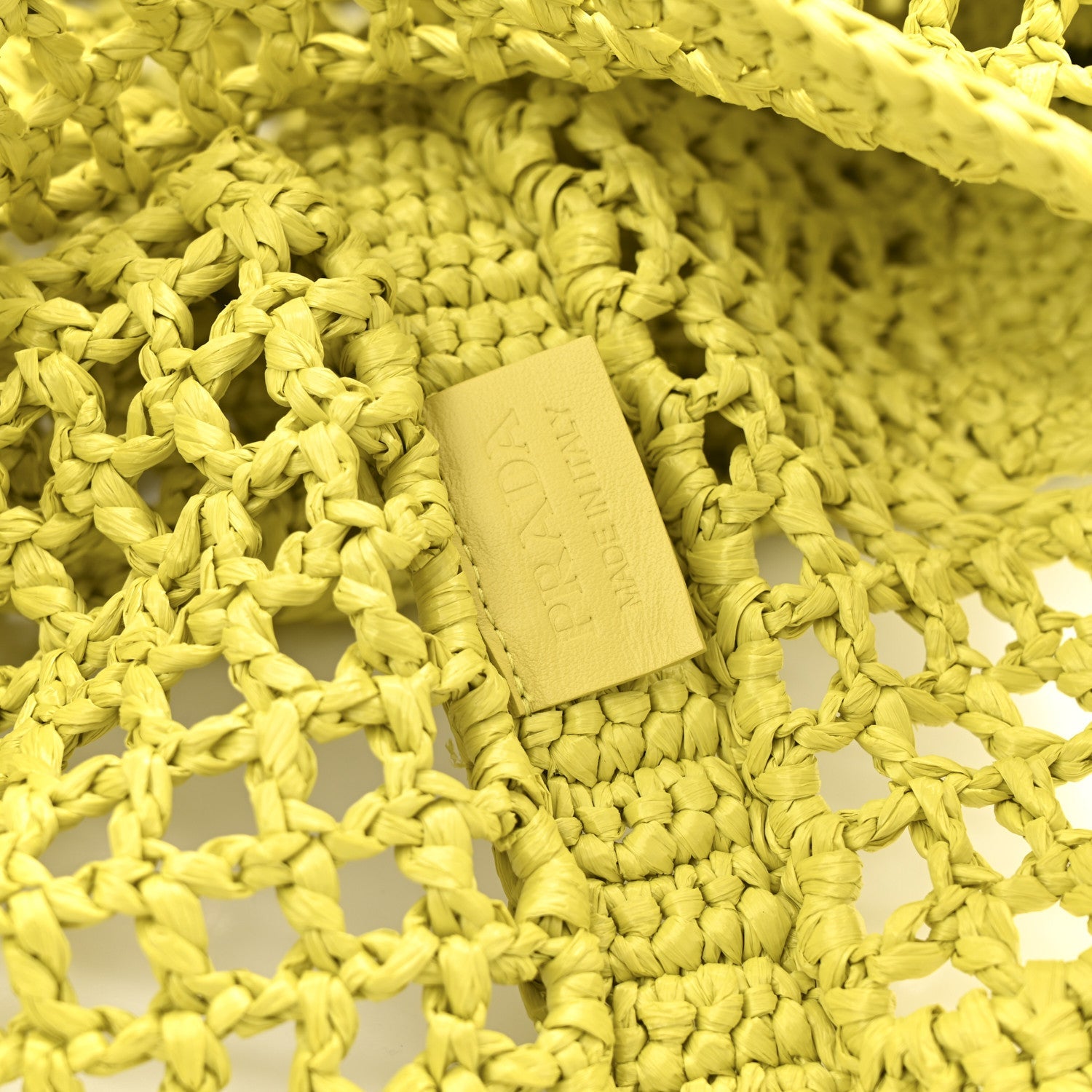Yarn Raffia Effect Crochet Logo Embroidered Tote Bag Cedro