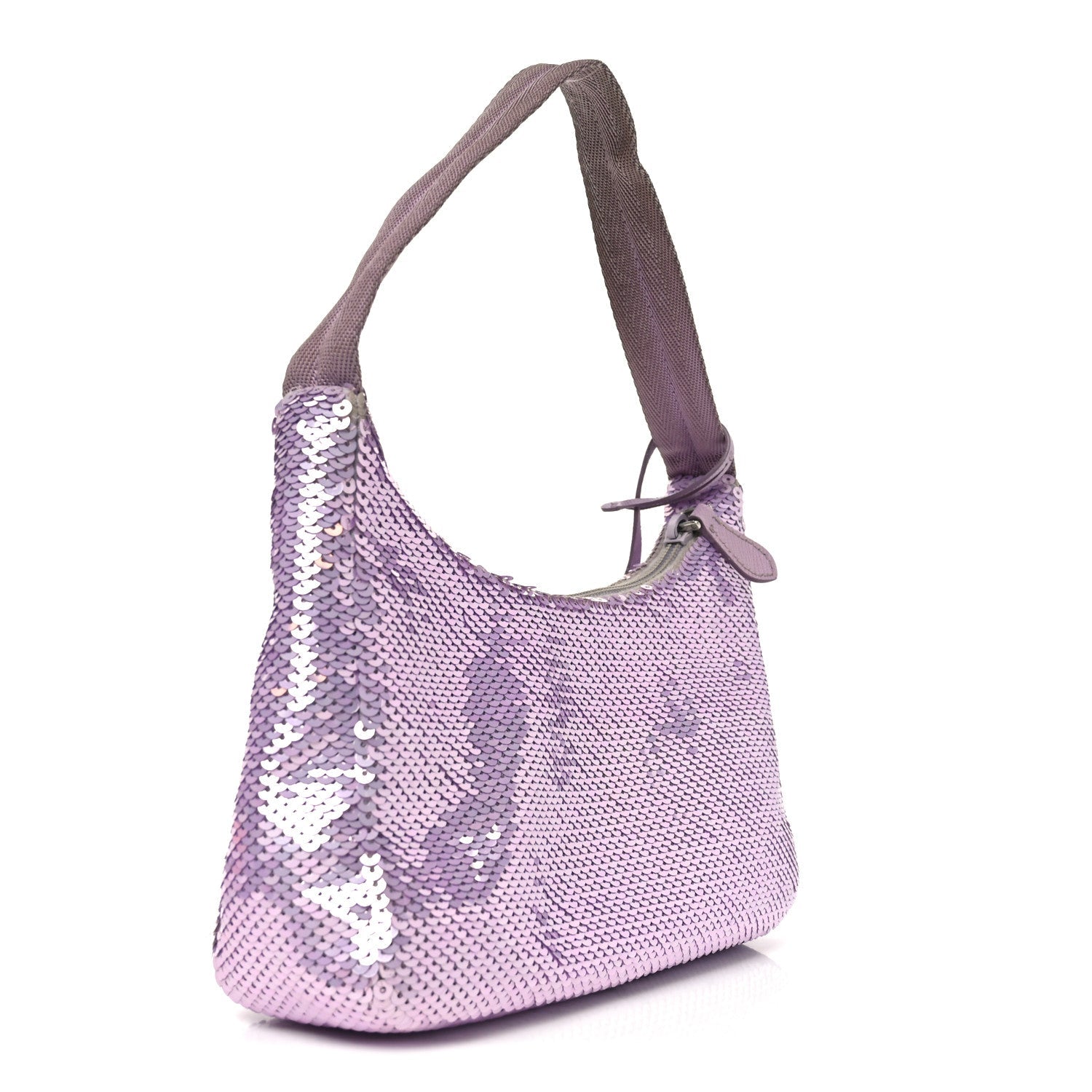 Paillettes Sequin Mini Re-Edition 2000 Bag Lilium Black
