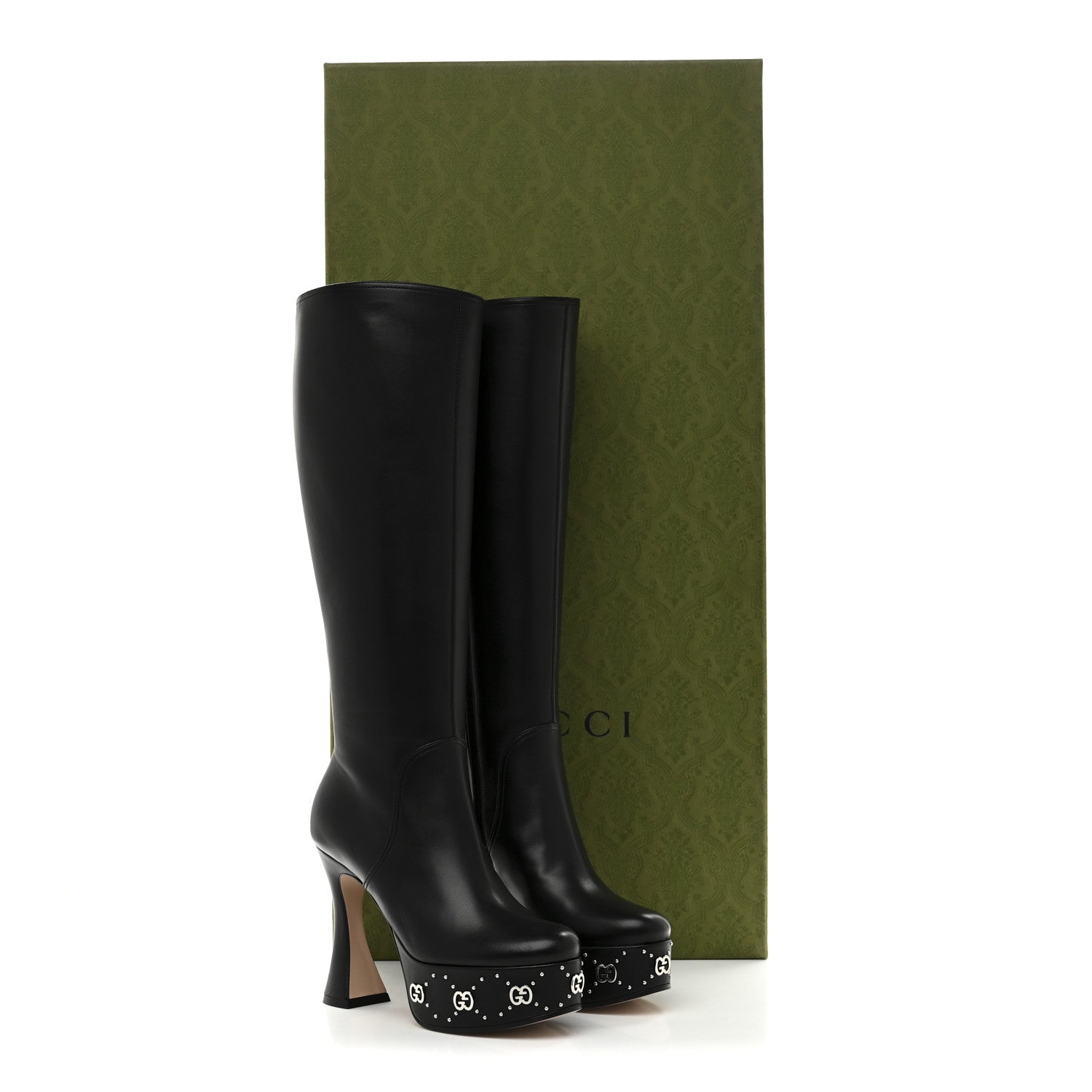 Nappa Charlotte Janaya 110mm Platform Knee Boots 35.5 Black