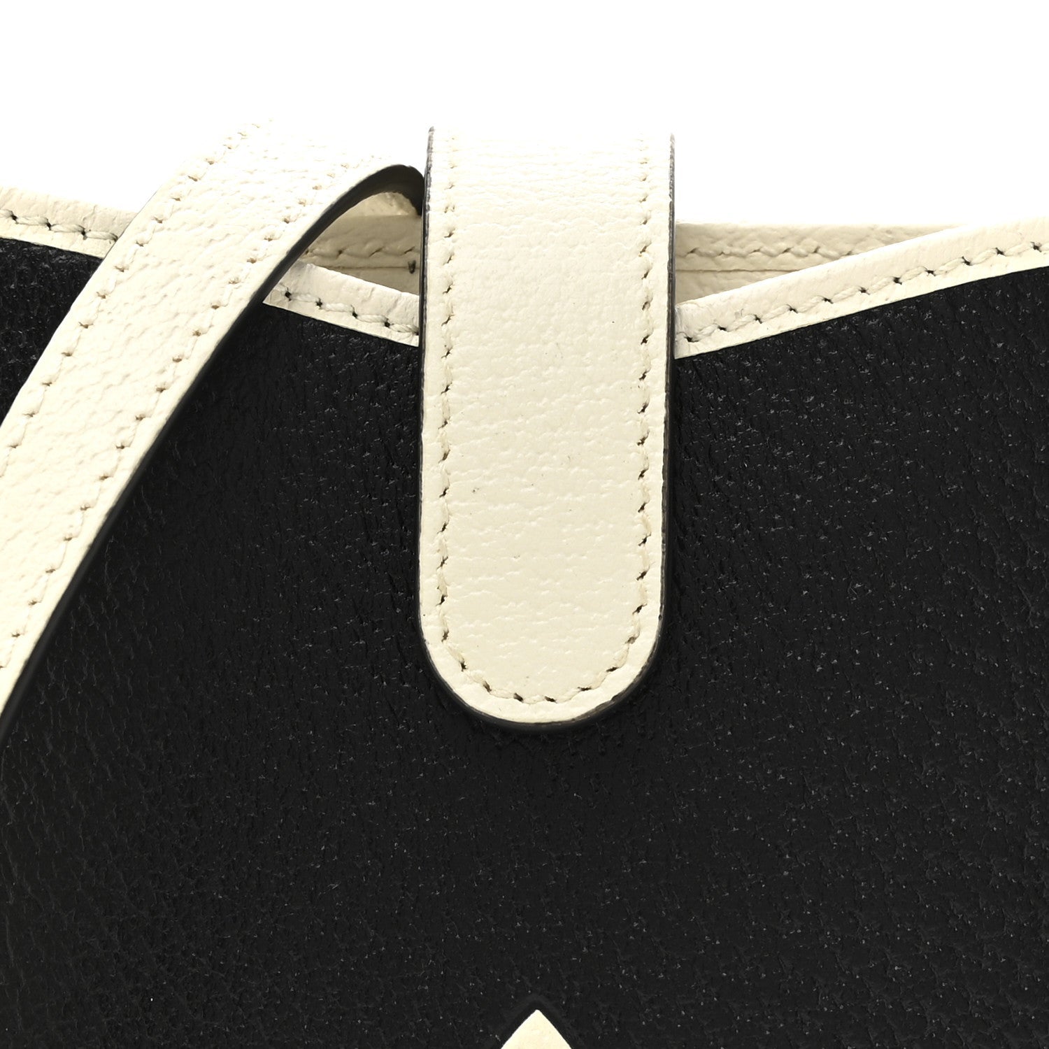 X ADIDAS Textured Dollar Calfskin Trefoil Embossed Phone Crossbody Bag Black Off White