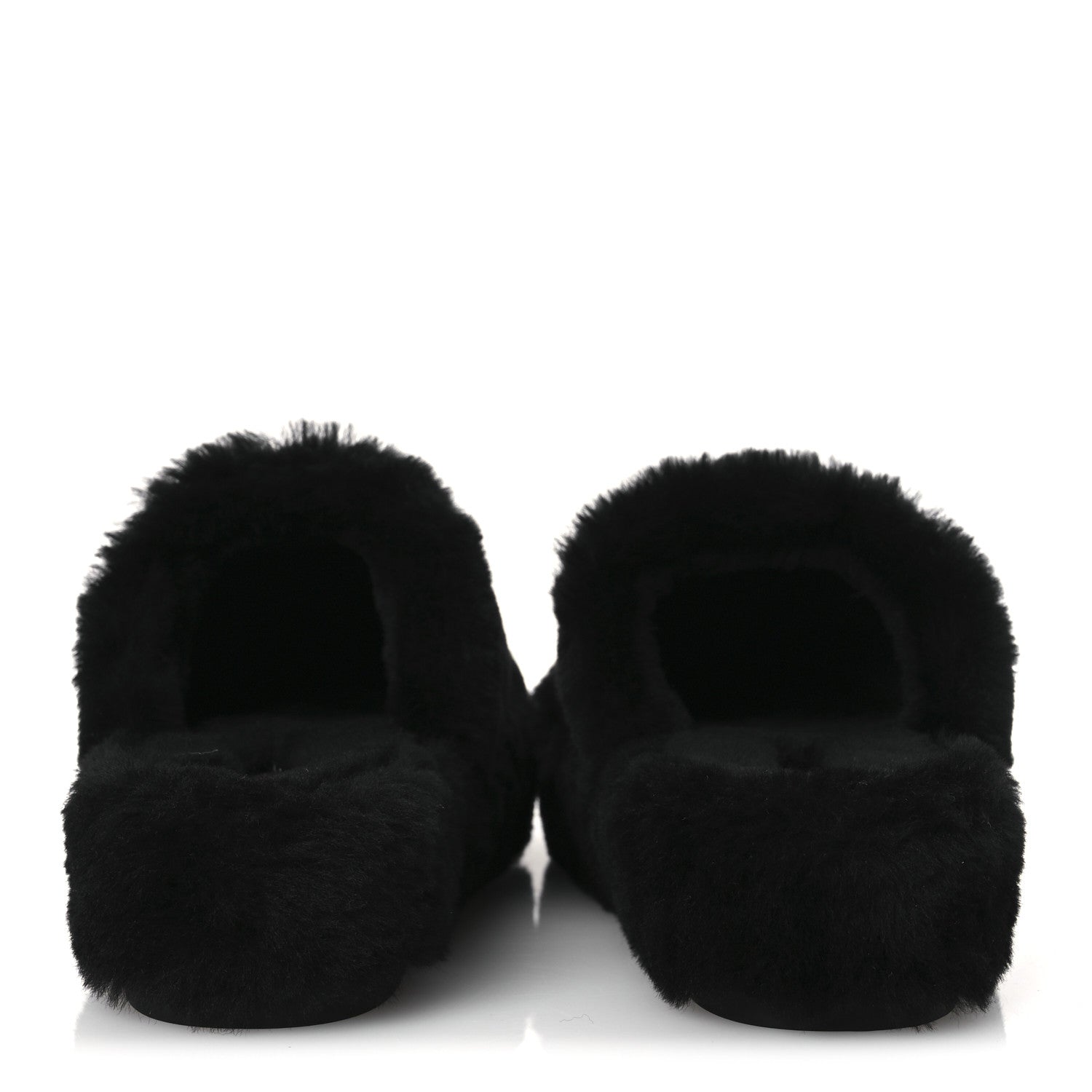 Shearling CC Flat Mules 40 Black