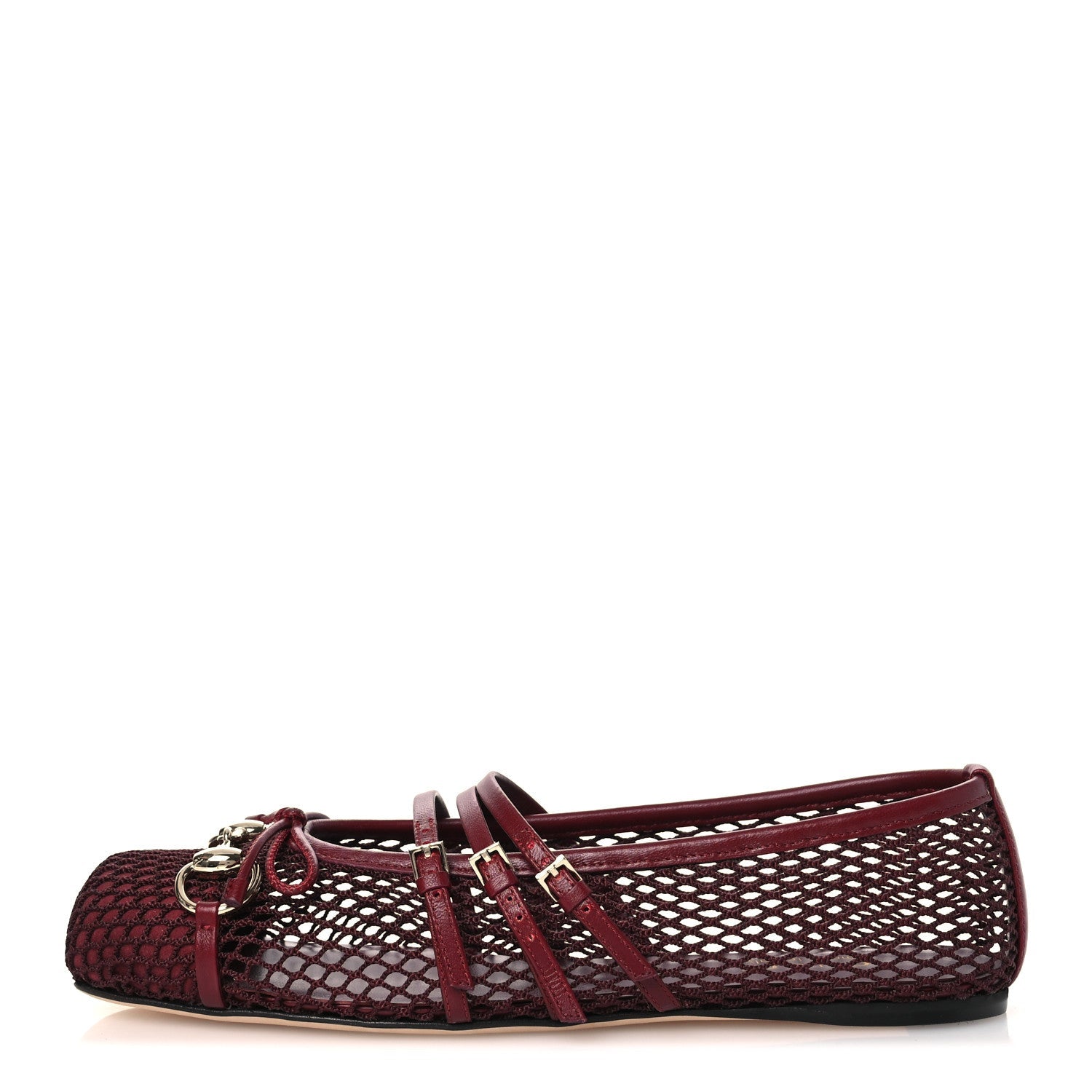 Video Net Nappa Horsebit Ballerina Flats 38 Rosso Ancora