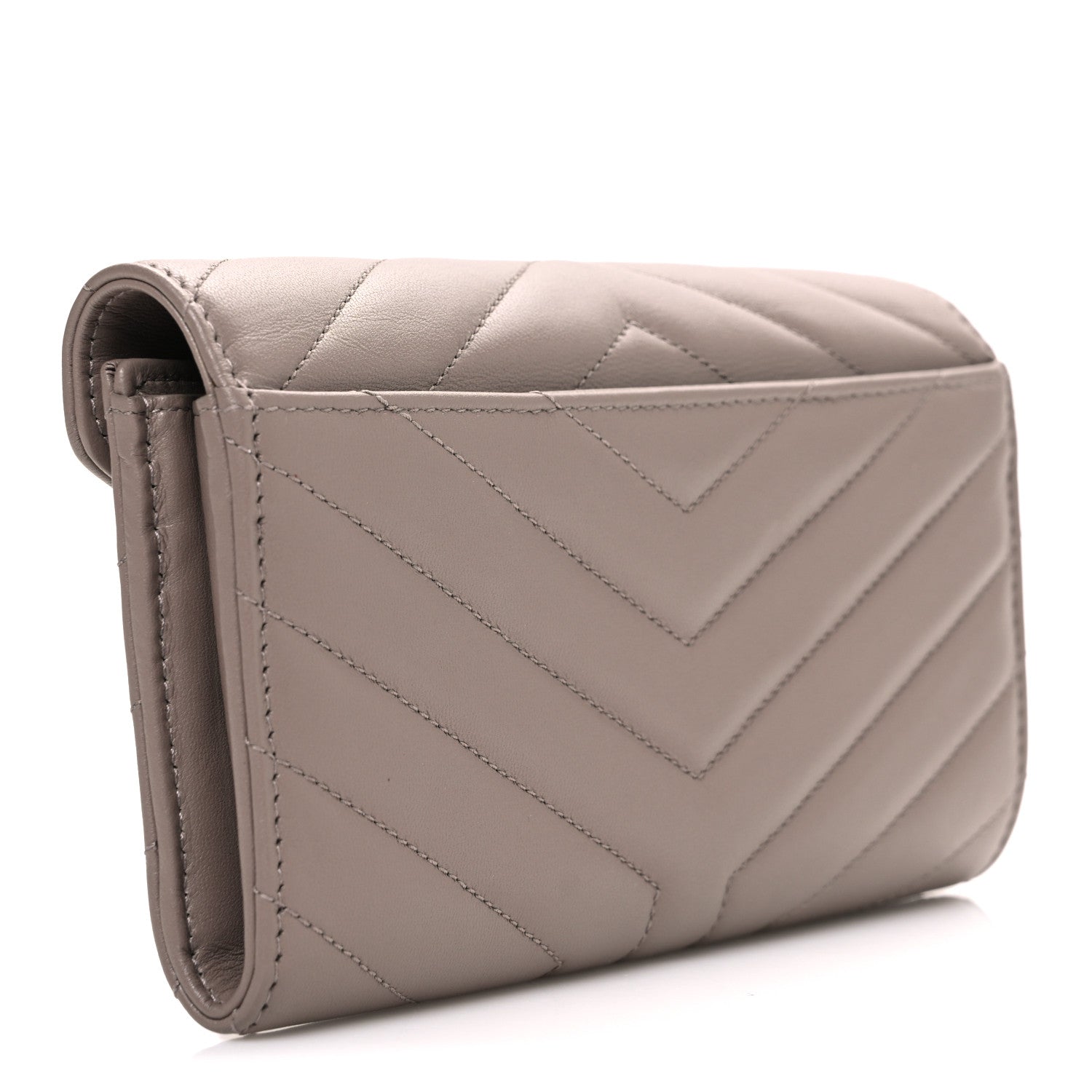Lambskin Y Quilted Monogram Large Loulou Flap Wallet Mink
