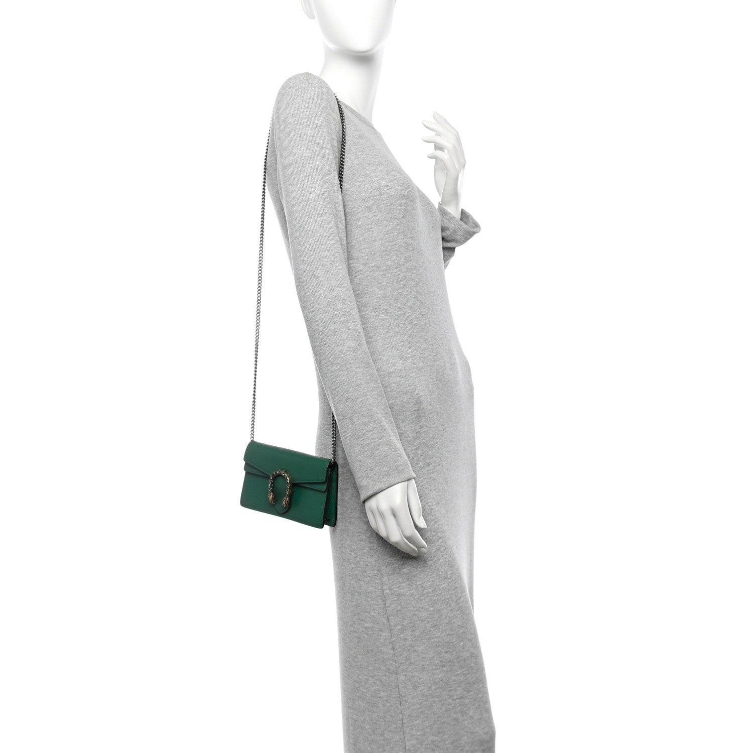 Dollar Calfskin Crystal Super Mini Dionysus Shoulder Bag Emerald