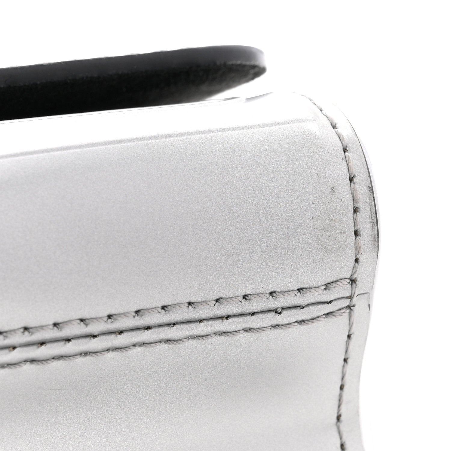 Calfskin Monogram Spaceship Embossed Twist Shoulder Bag PM Argent