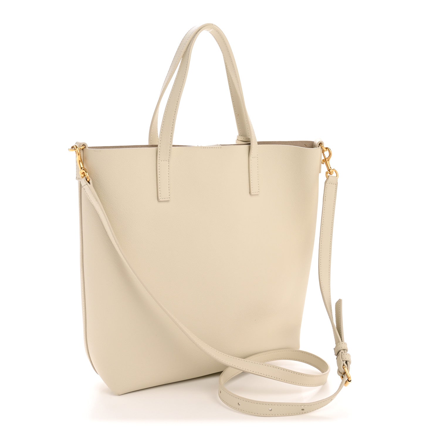 Calfskin North South Shopping Tote Crema Soft