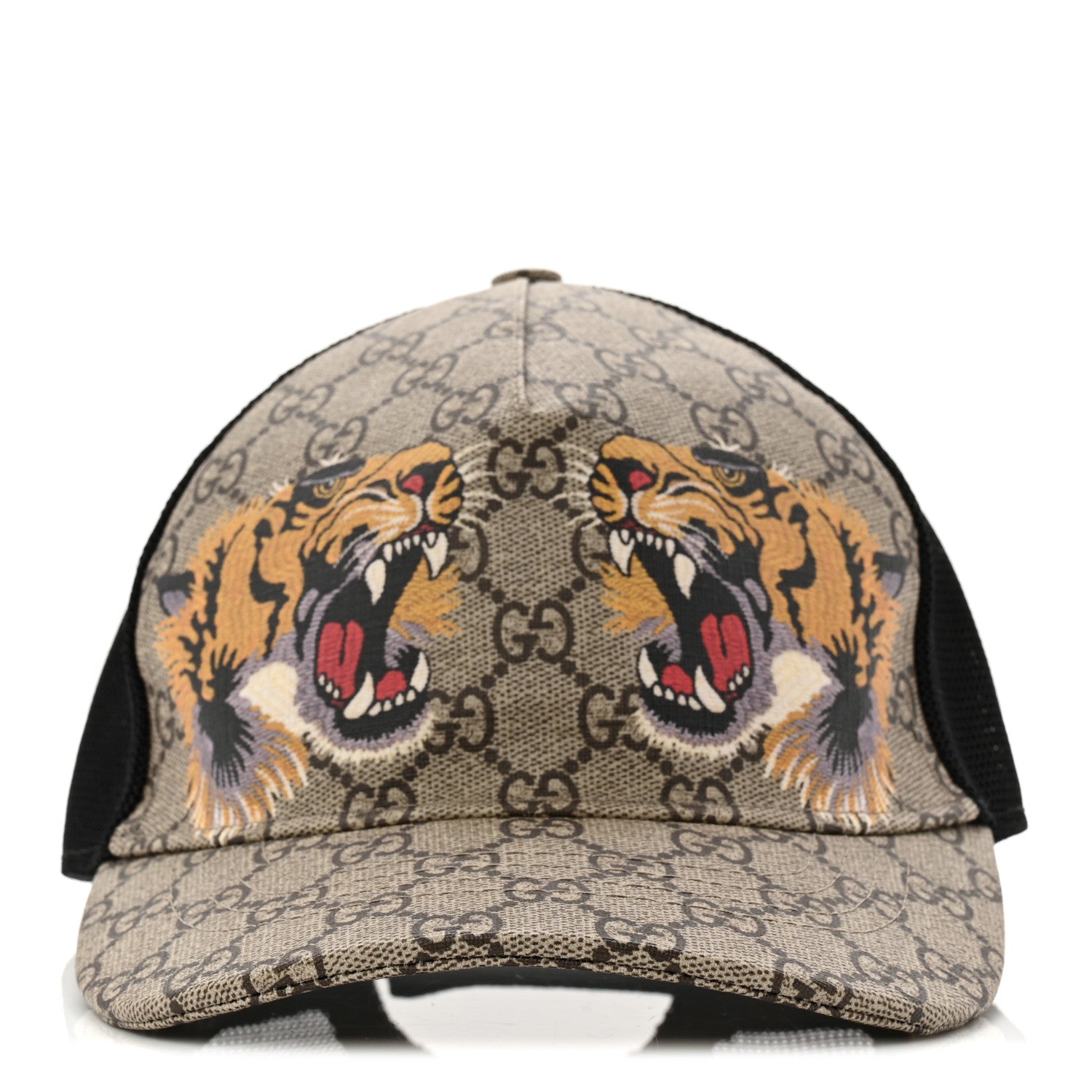 GG Supreme Monogram Tiger Print Baseball Hat L 59 Beige
