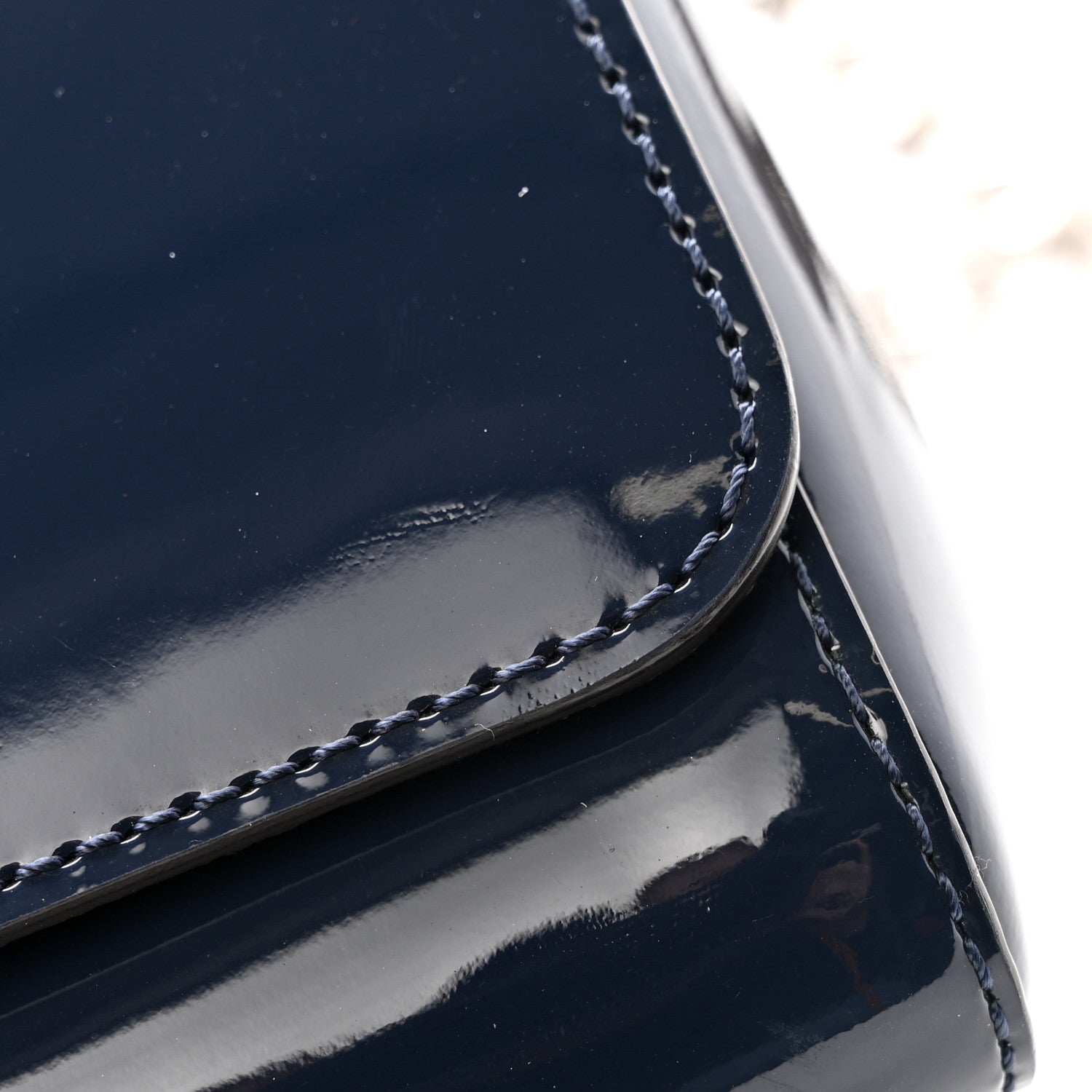 Patent Reverse Monogram Twist Shoulder Bag Navy