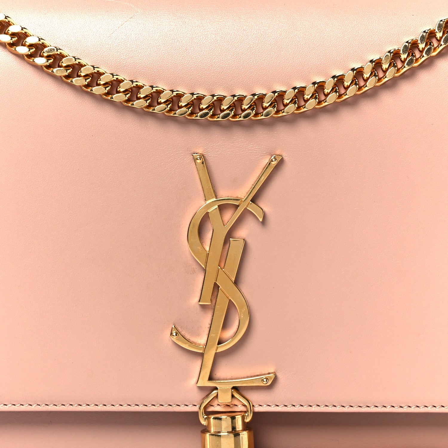 Smooth Calfskin Medium Classic Monogram Kate Tassel Satchel Pink