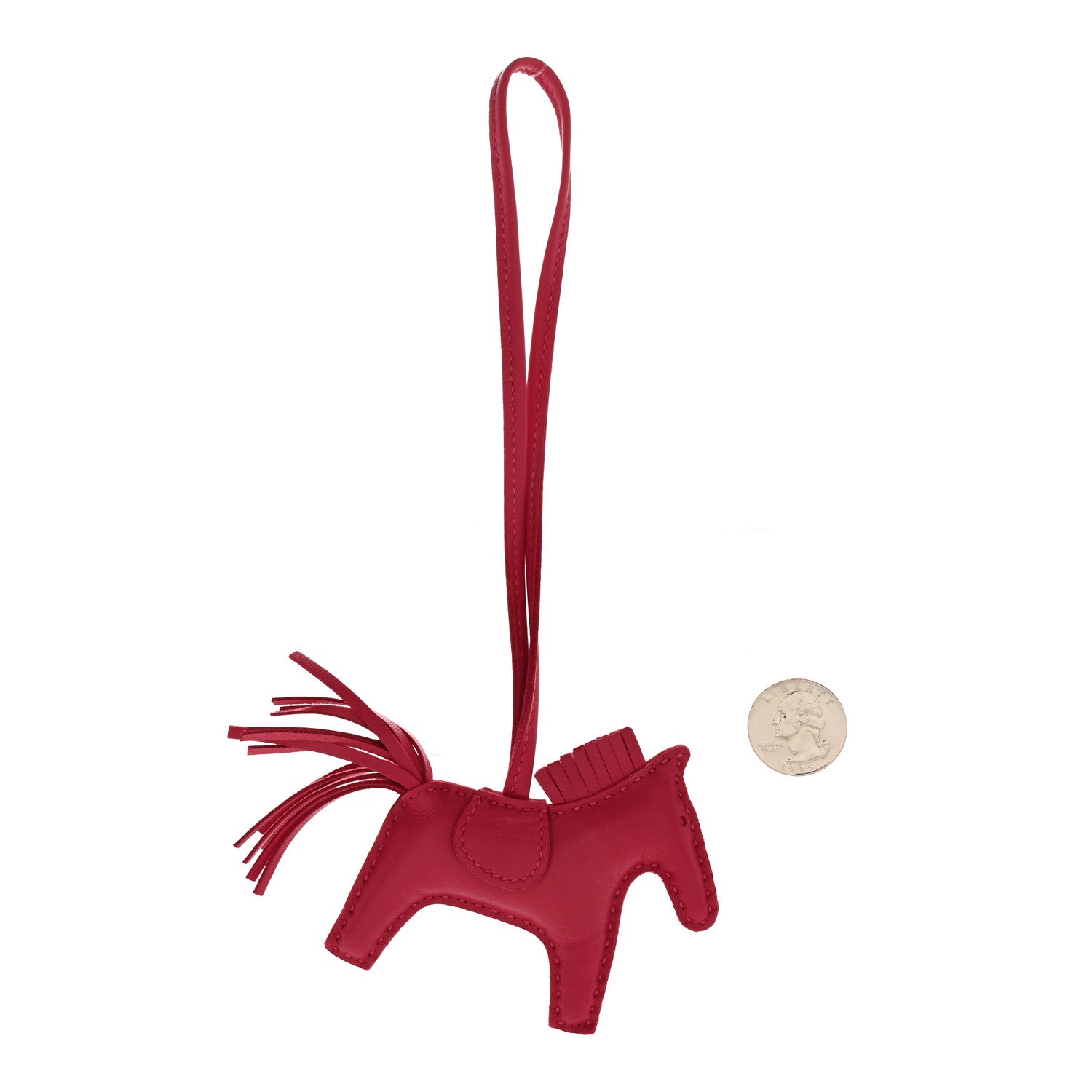Milo Lambskin Grigri Rodeo Horse Bag Charm PM Rose Mexico