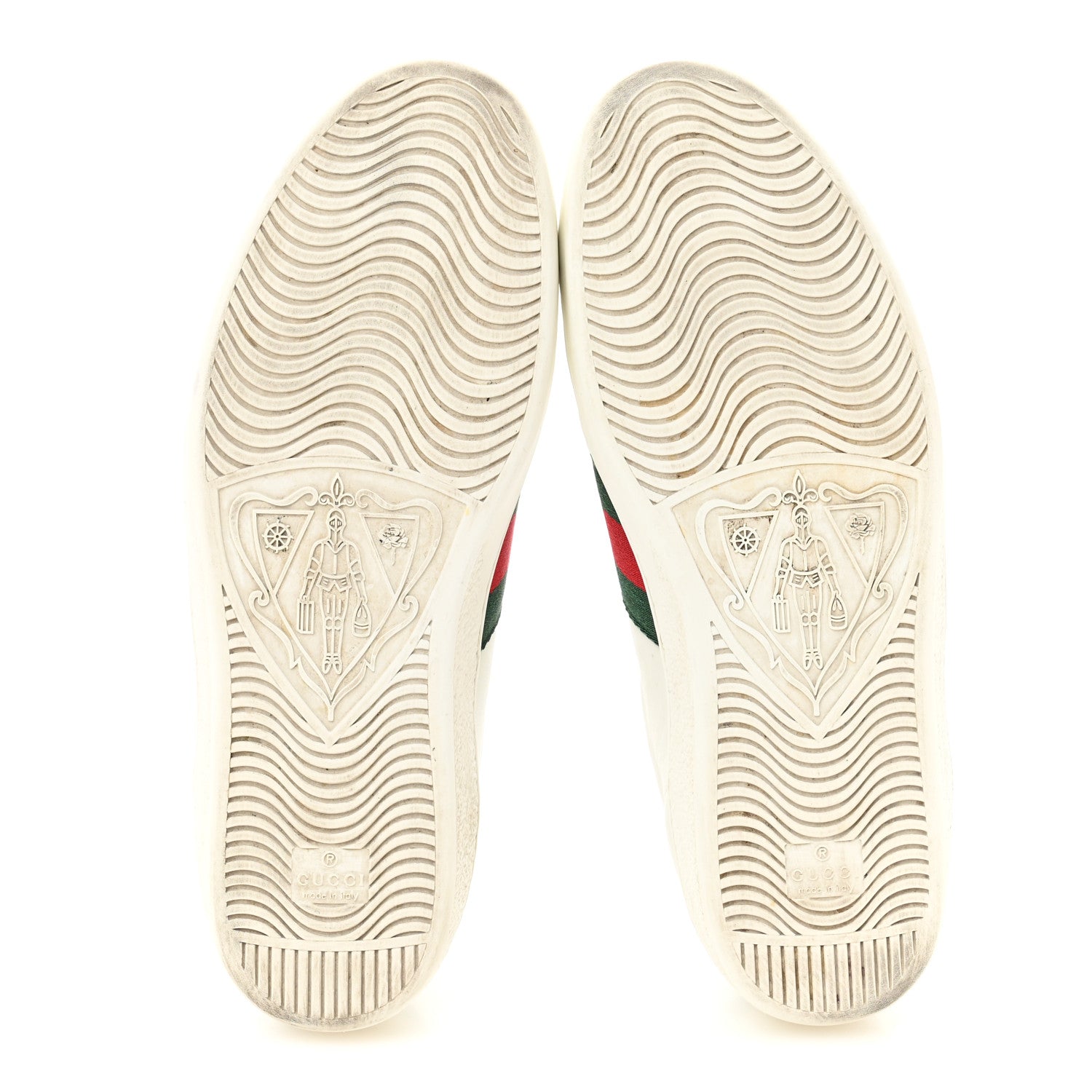 Calfskin Crocodile Web Mens Ace Sneakers 9 White Green