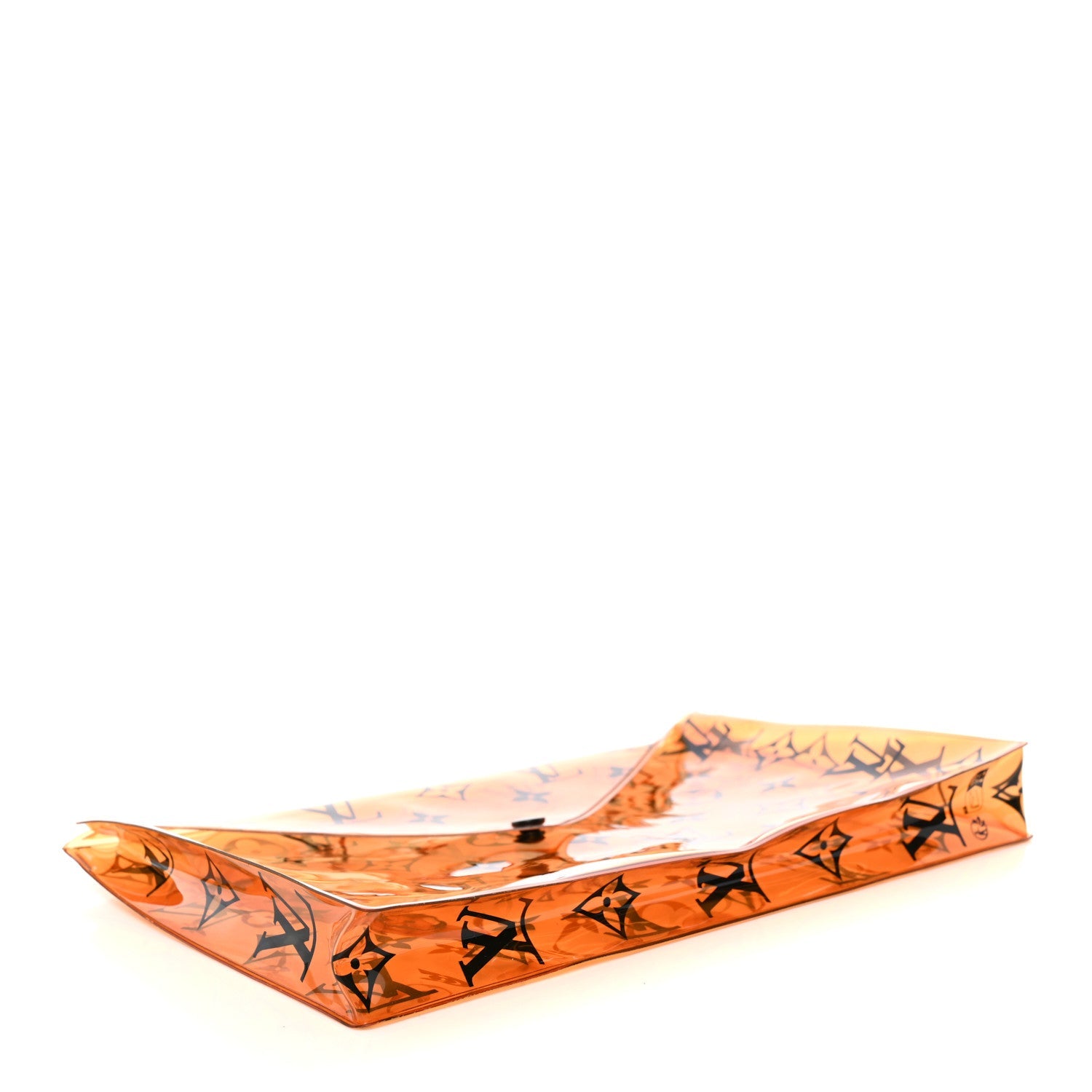 PVC Monogram Printed Envelope Pouch Orange
