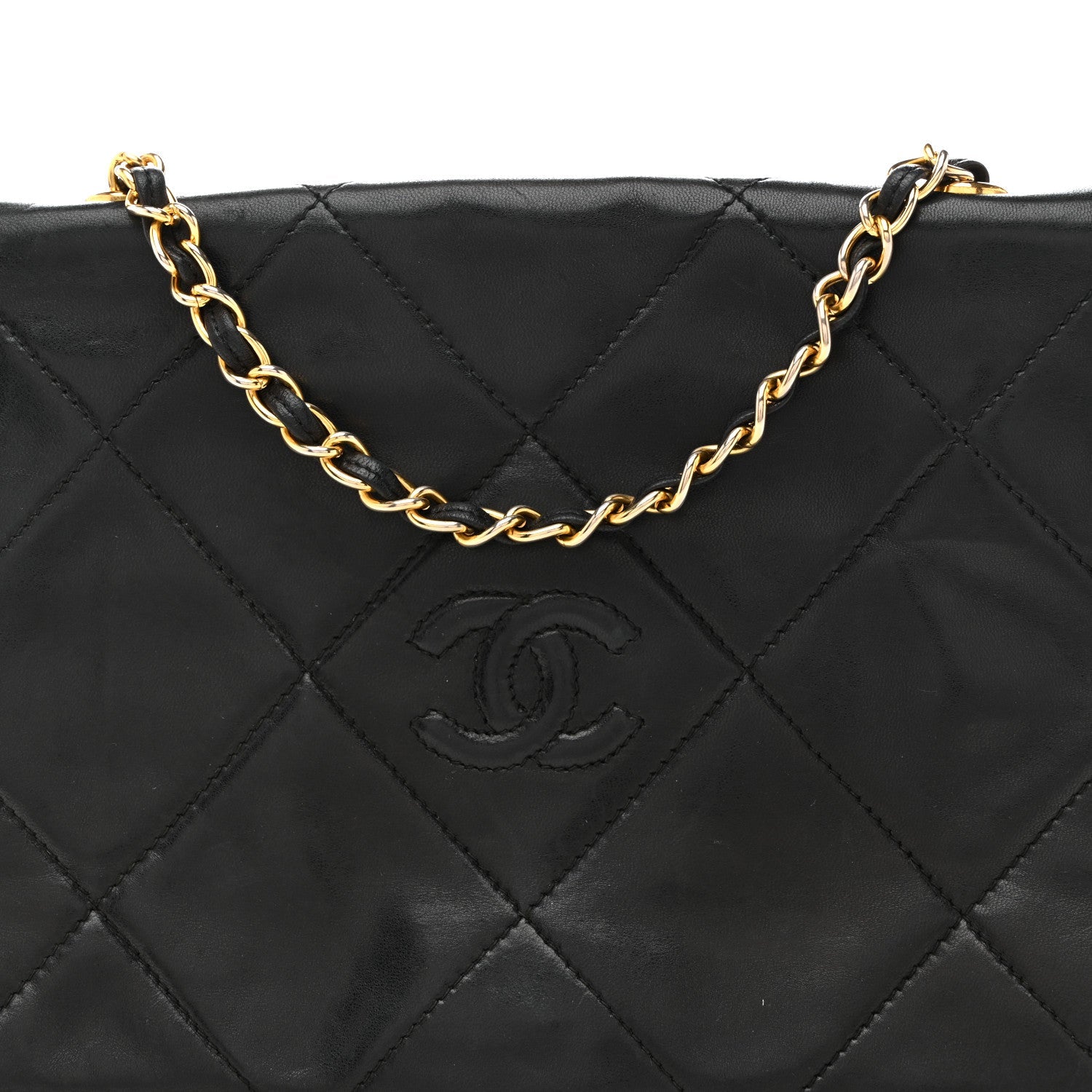 Lambskin Quilted Diamond CC Flap Black
