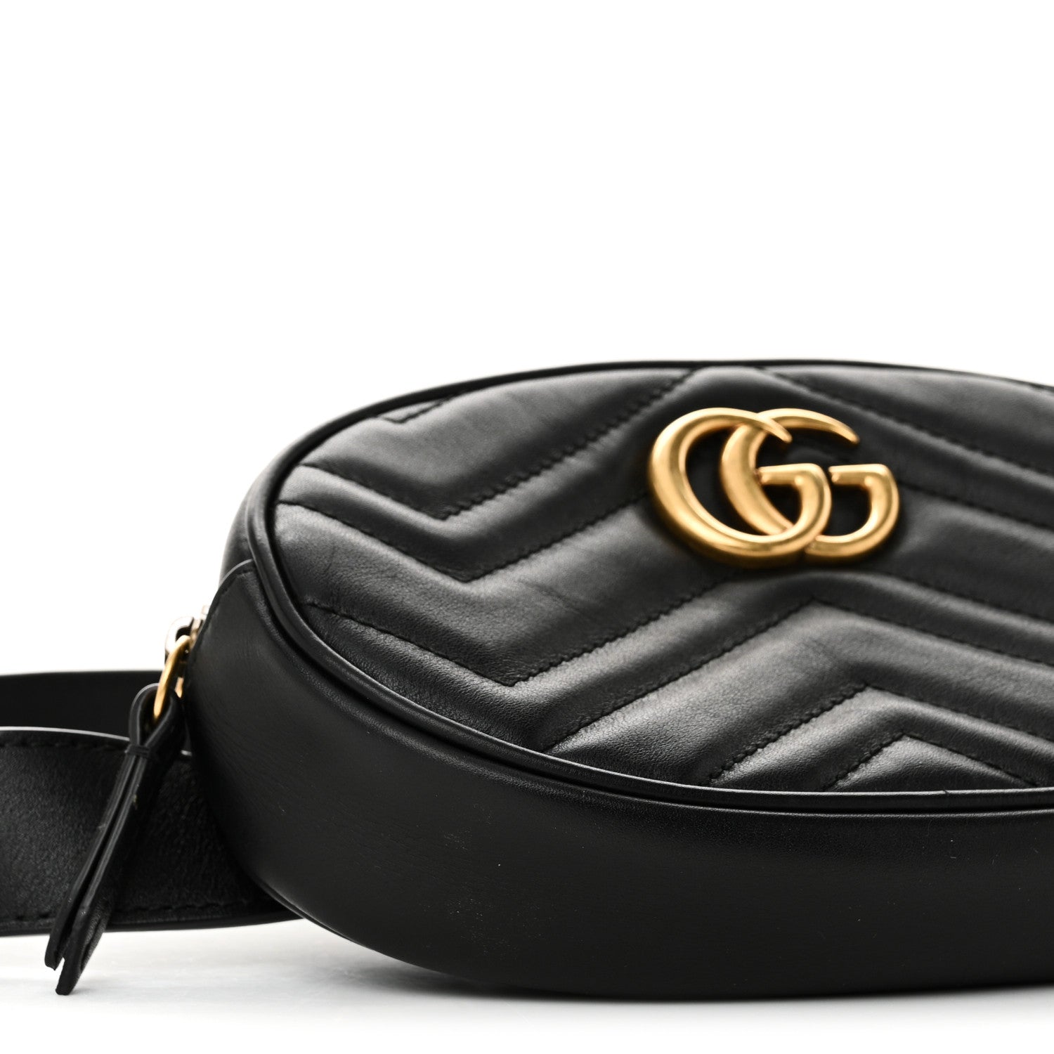 Calfskin Matelasse GG Marmont Belt Bag 85 34 Black
