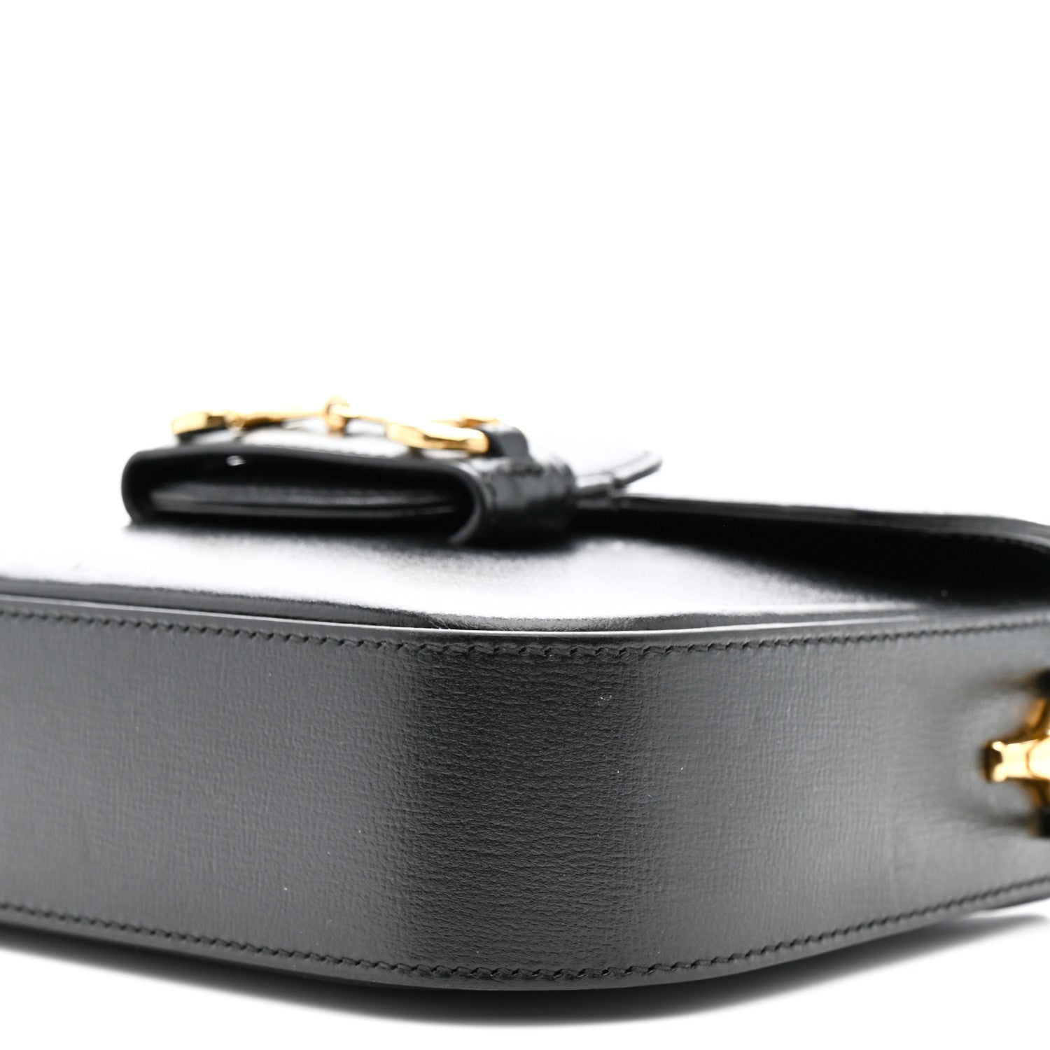 Azalea Calfskin Web Mini Horsebit 1955 Shoulder Bag Black