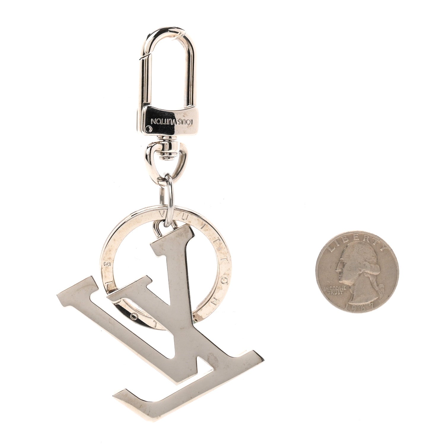 LV Spotlight Bag Charm Key Holder Green