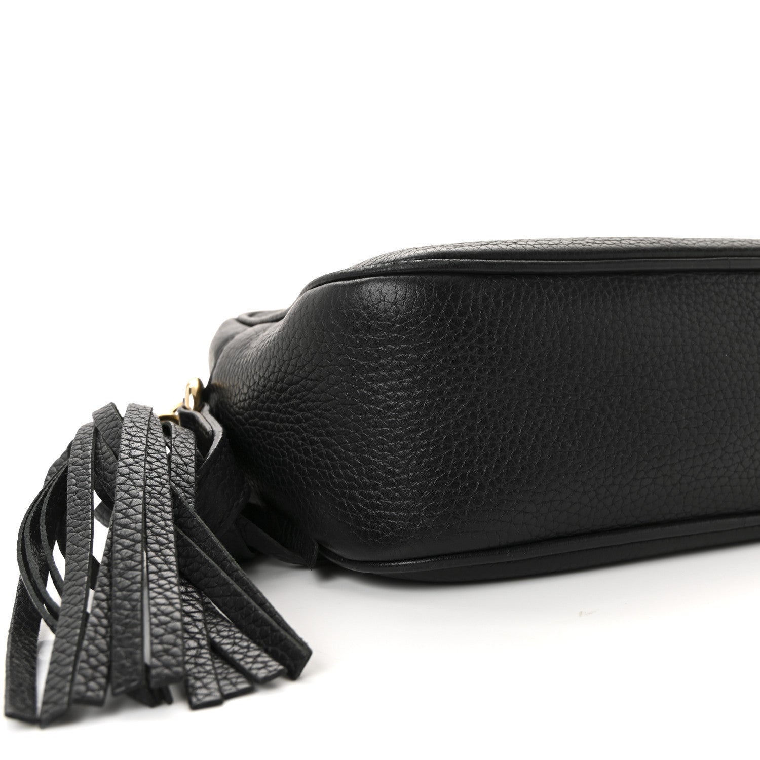 Pebbled Calfskin Small Soho Disco Bag Black