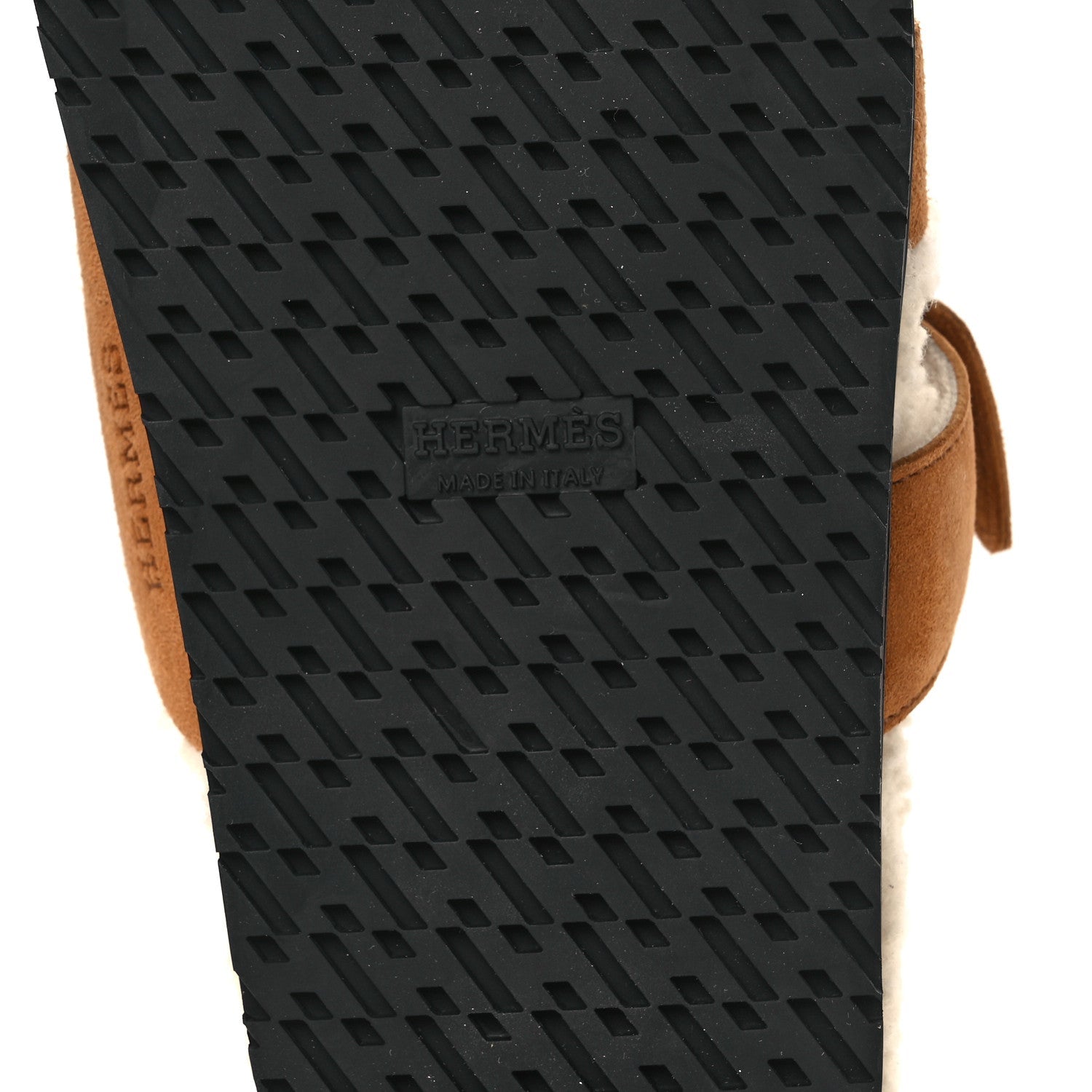 Suede Goatskin Woolskin Womens Chypre Sandals 37 Brun Fume Ecru