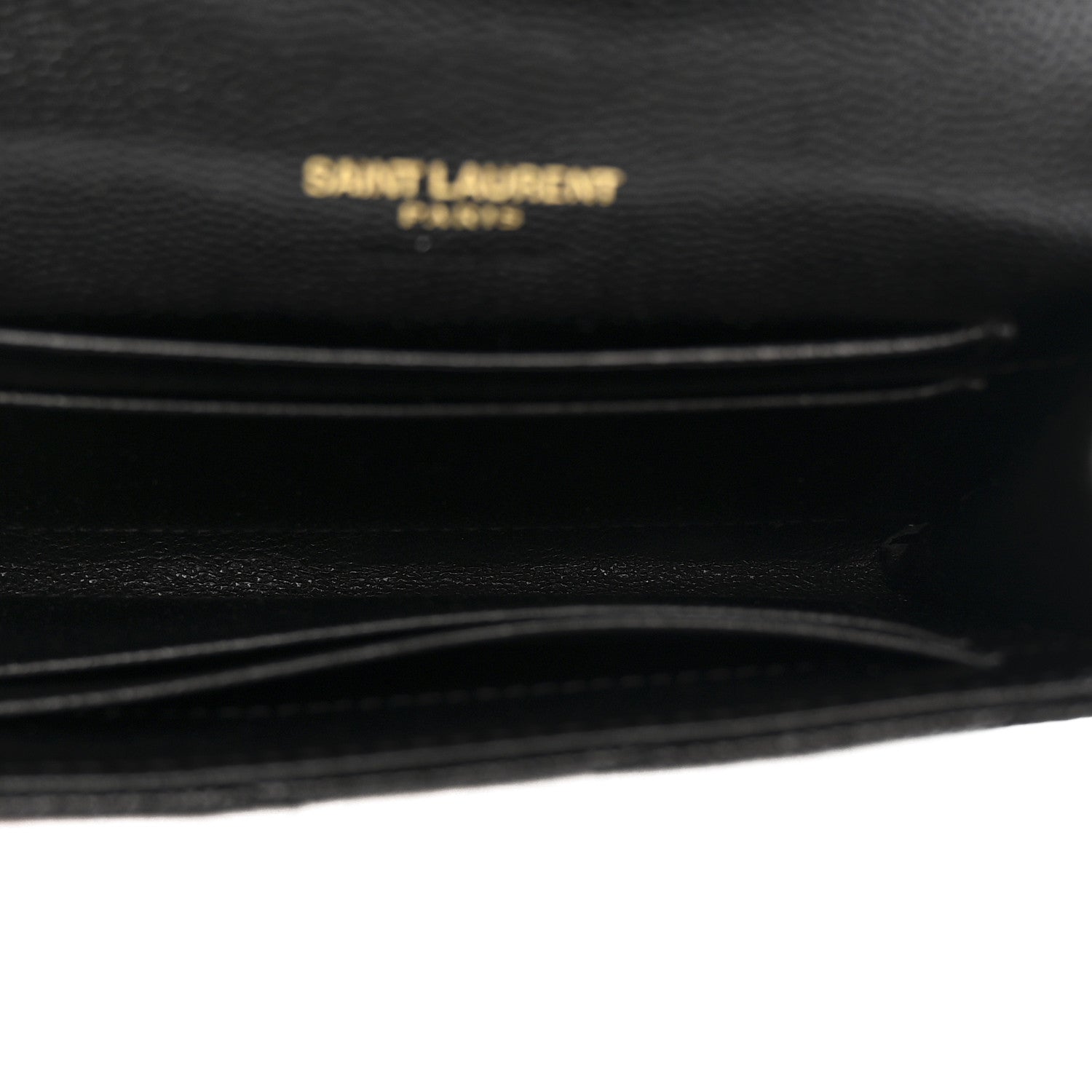 Grain De Poudre Matelasse Chevron Small Monogram Envelope Wallet Black