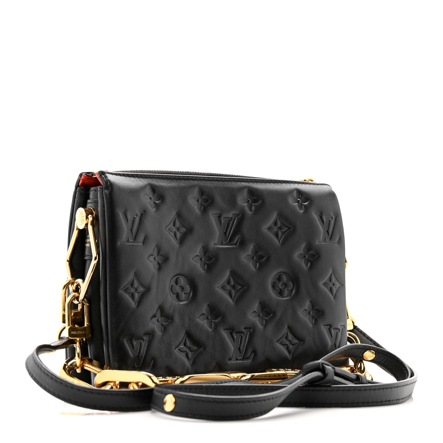 Lambskin Embossed Monogram Coussin BB Black