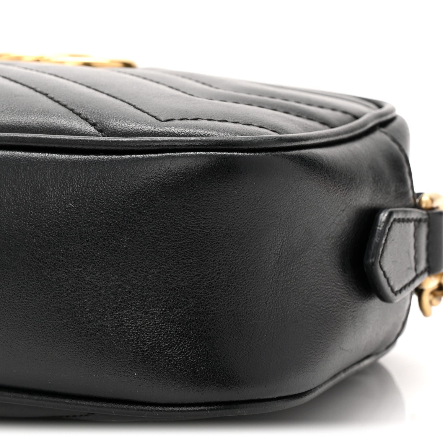 Calfskin Matelasse Mini GG Marmont Chain Shoulder Bag Black