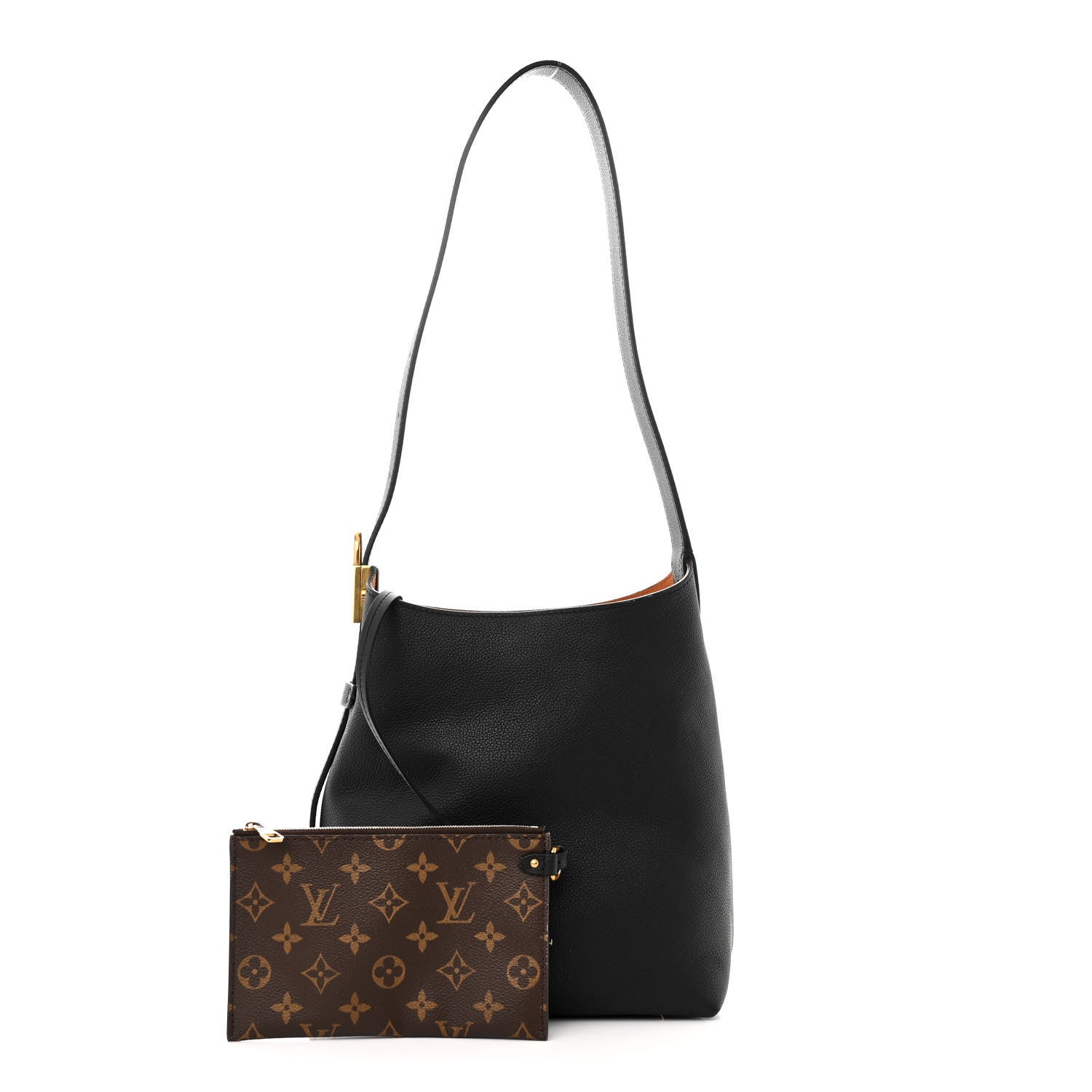 Grained Calfskin Low Key Hobo PM Black