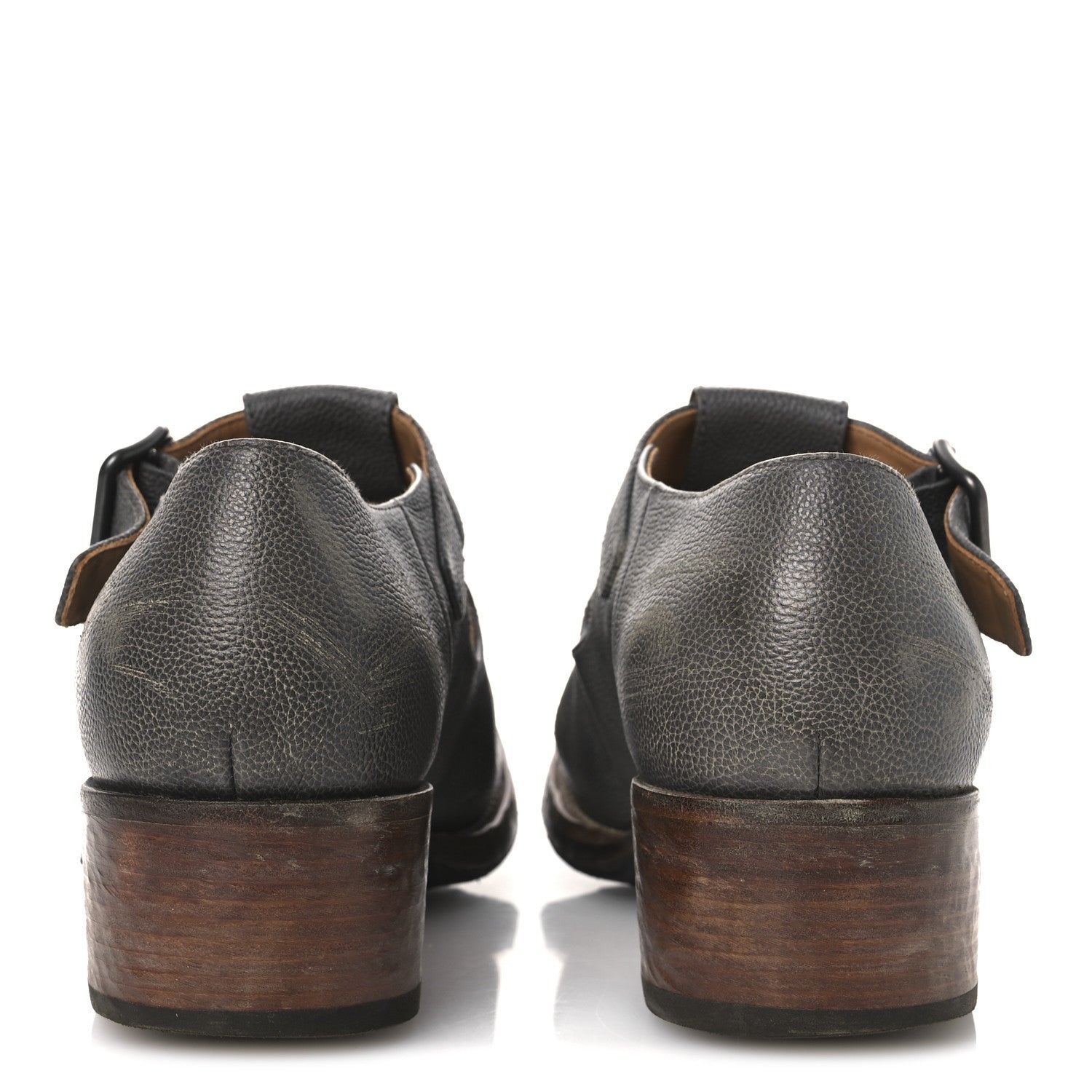 Antique Calfskin Mens Buckle Loafers 9.5 Mercurio