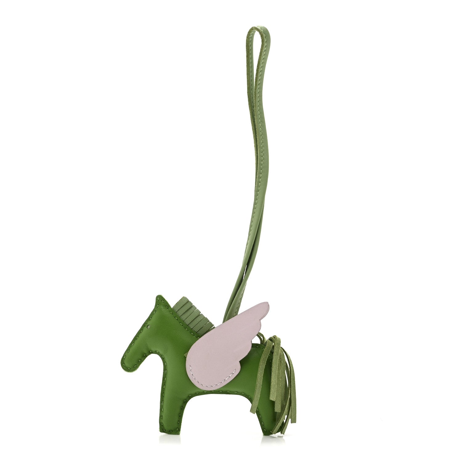 Milo Lambskin Grigri Rodeo Pegase Horse Bag Charm PM Vert Yucca Vert Criquet Mauve Pale