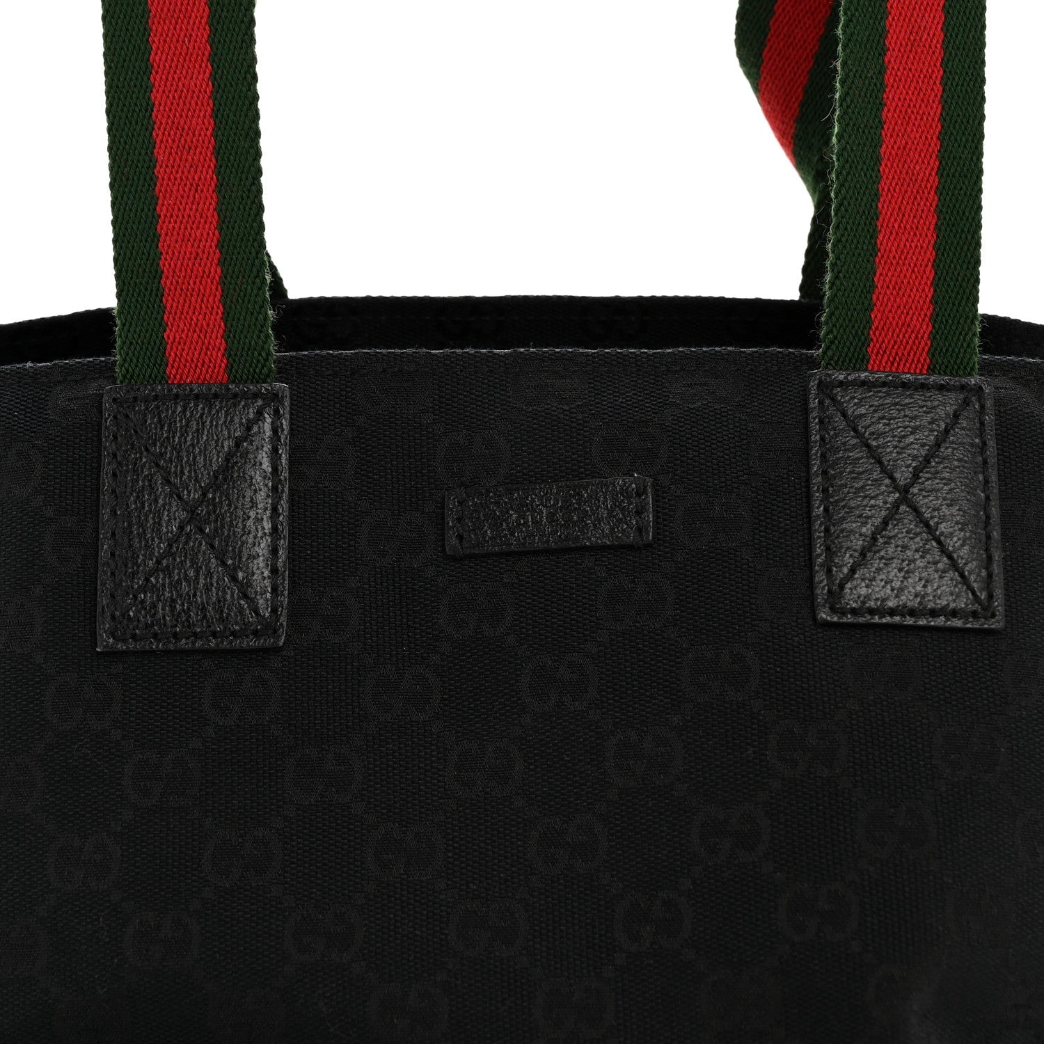 GG Monogram Small Web Handle Bucket Tote Black