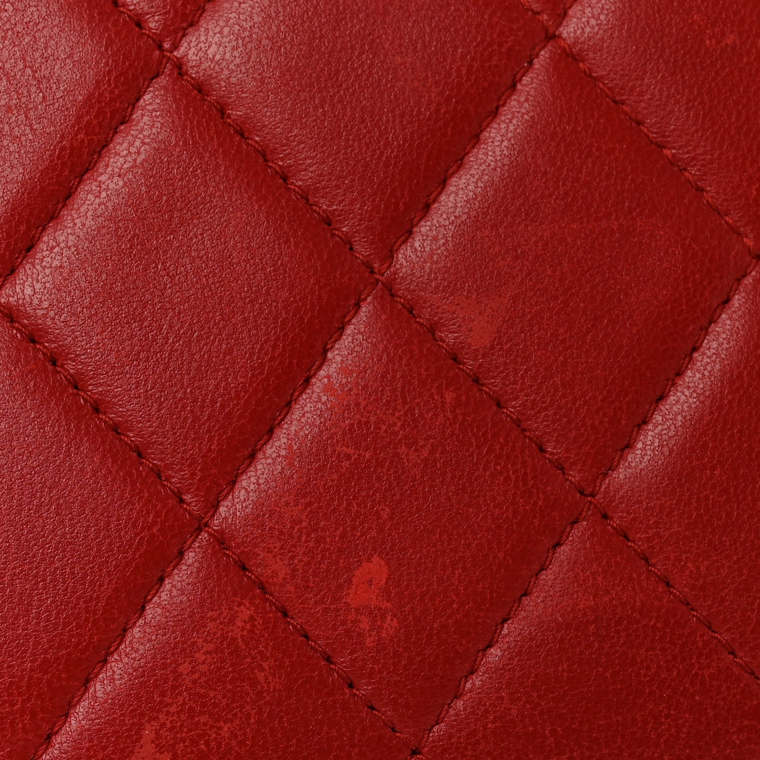 Lambskin Quilted Boy Flap Wallet Red