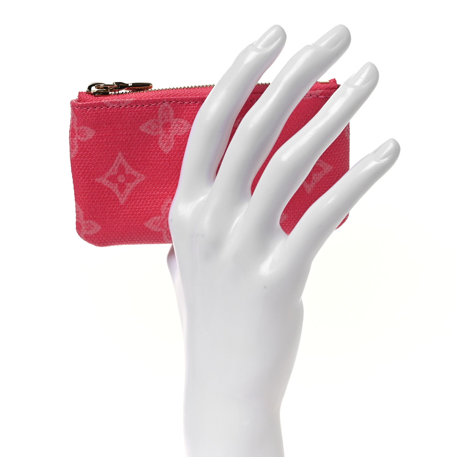 Monogram Origine Lin Key Pouch Rose Ruban