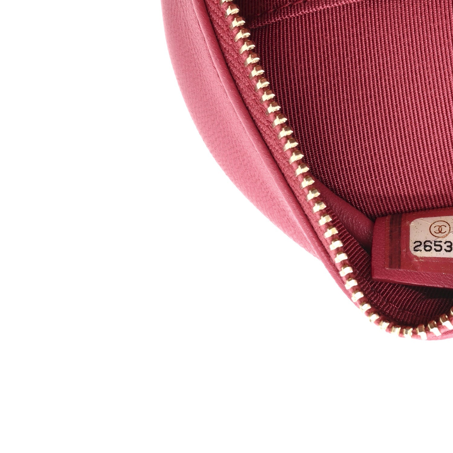 Lambskin Quilted Round Clutch With Chain Pink