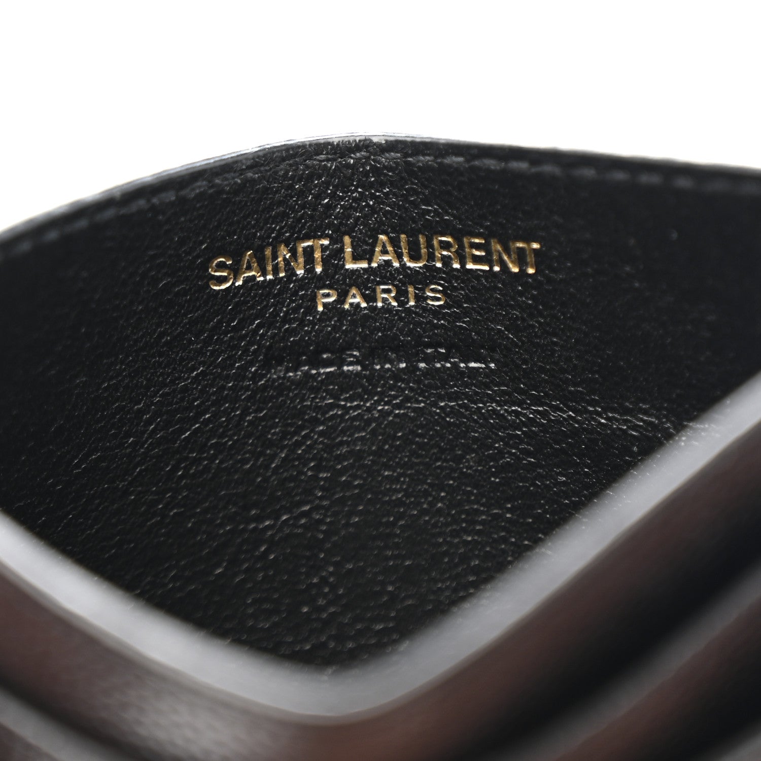Grain De Poudre Matelasse Chevron Monogram Credit Card Case Black