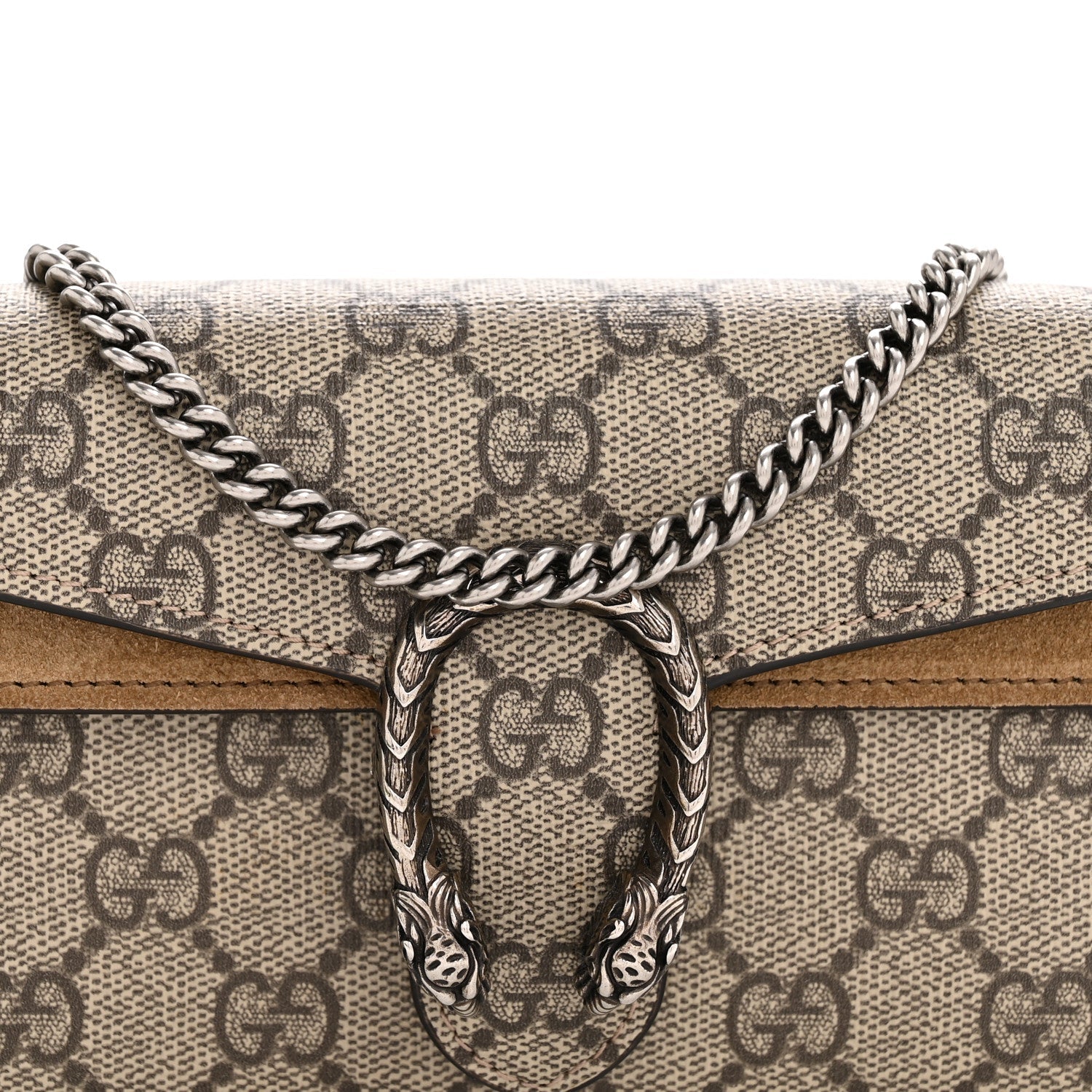GG Supreme Monogram Super Mini Dionysus Shoulder Bag Taupe