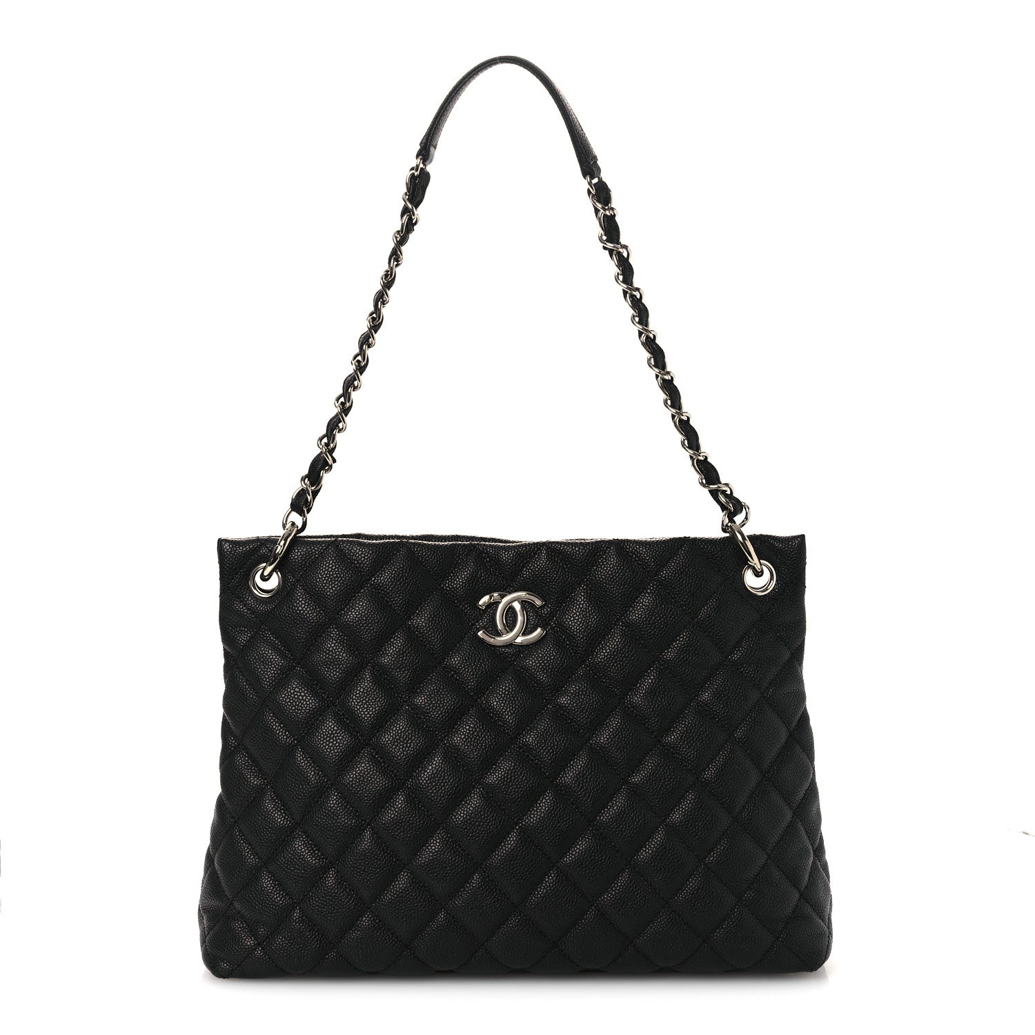 Caviar Quilted Easy Zip Tote Black